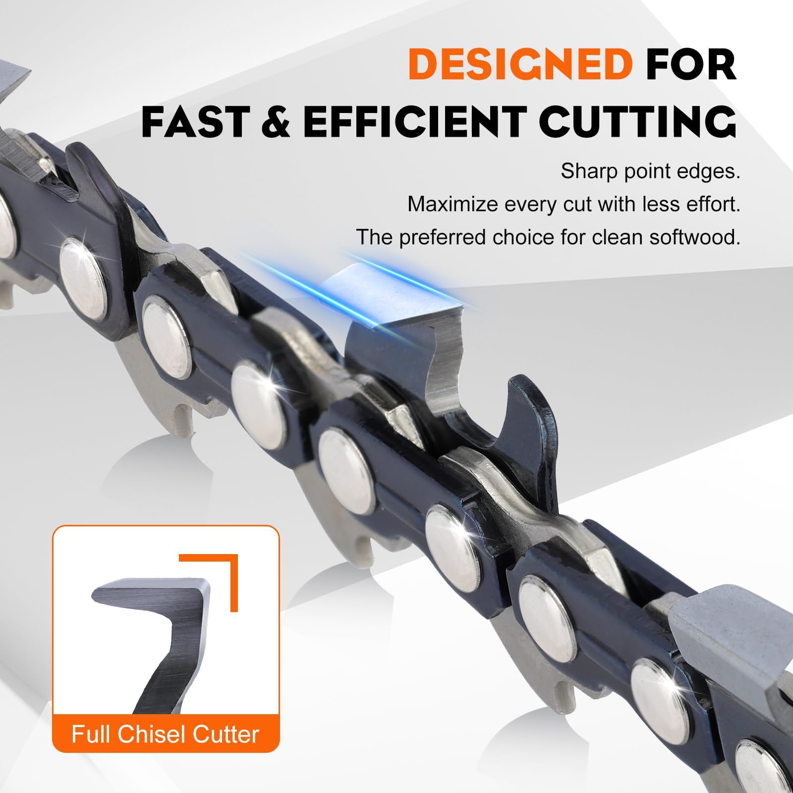 20 Inch Chainsaw Chain for Poula Pro PR5020 CS-590 timber wolf CS-4000 CS-4400 Chainsaw Replace D70 E70 72LPX070G and More - 3/8" Pitch .050" Gauge 70 DL Chain(3 Chians) - Image 3