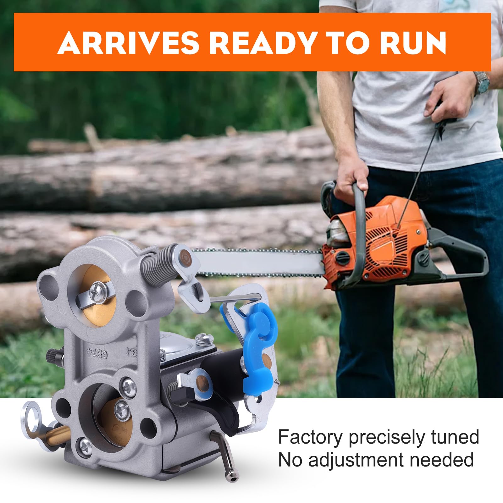 455 Rancher Carburetor for Husqvarna 460 461 455E 455 Rancher Tune Up Kit Jonsered CS2255 Gas Chainsaw Replaces WTA-29 544227401 503282101 with 537255701 Air Filter Spark Plug Fuel Line All In One Kit - Image 4