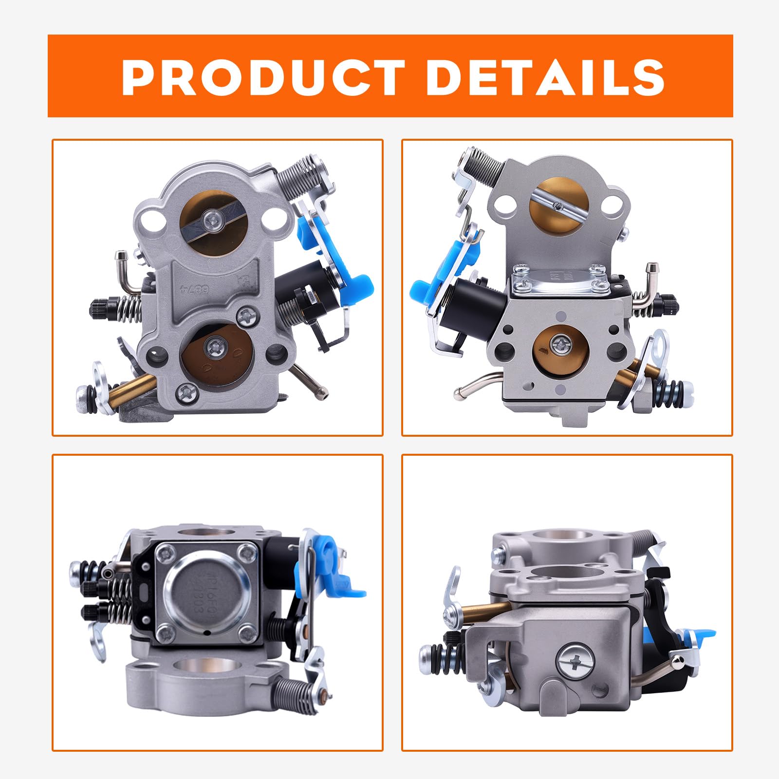 455 Rancher Carburetor for Husqvarna 460 461 455E 455 Rancher Tune Up Kit Jonsered CS2255 Gas Chainsaw Replaces WTA-29 544227401 503282101 with 537255701 Air Filter Spark Plug Fuel Line All In One Kit - Image 7
