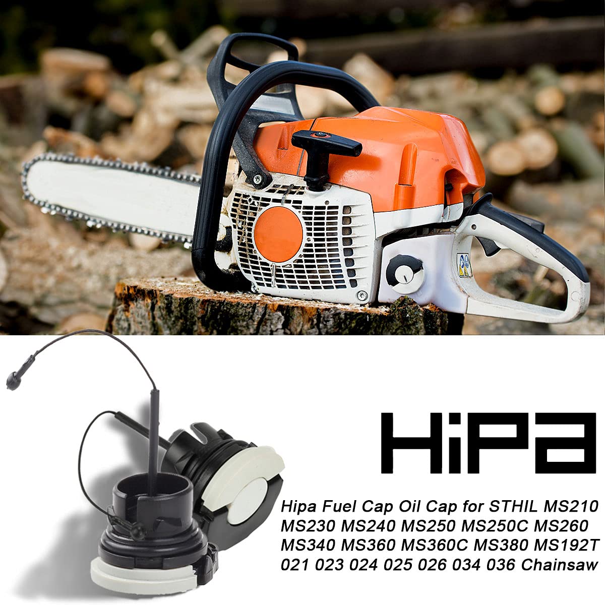 Fuel Cap & Oil Cap for STHIL MS210 MS230 MS240 MS250 MS250C MS260 MS340 MS360 MS360C MS200 MS192T Chainsaw Replace 0000-350-0525 - Image 4