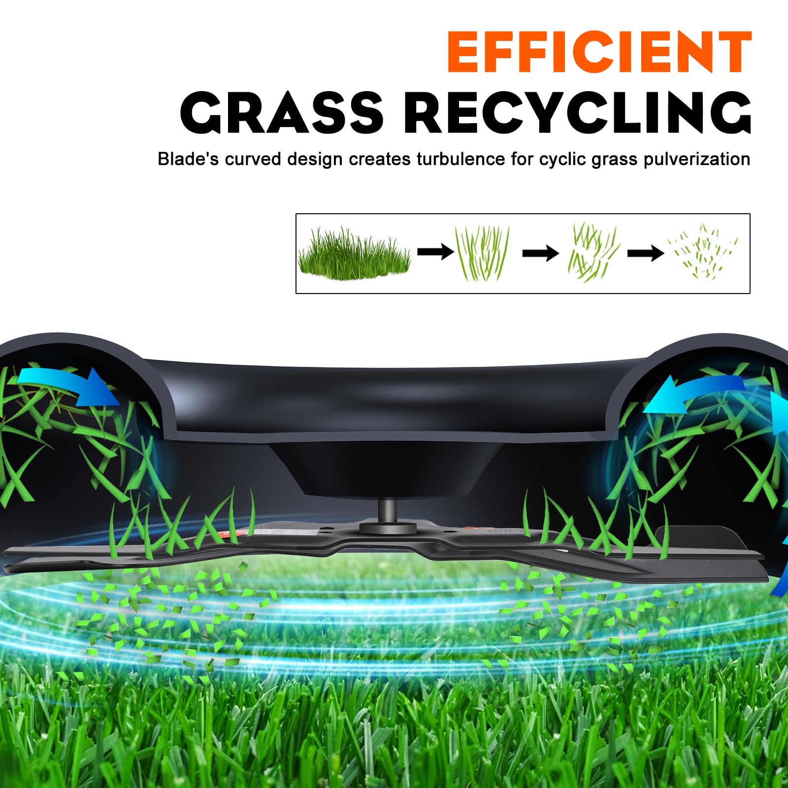 Hipa 08720-vh7-000 Mulching Blade Set for Hon-da HRR2169 HRR2169VKA HRX217 HRX537 GCV160 Series 21 Inch Walk-Behind Mower 72531-VH7-000 & 72511-VH7-000 Blade Kit - Image 8