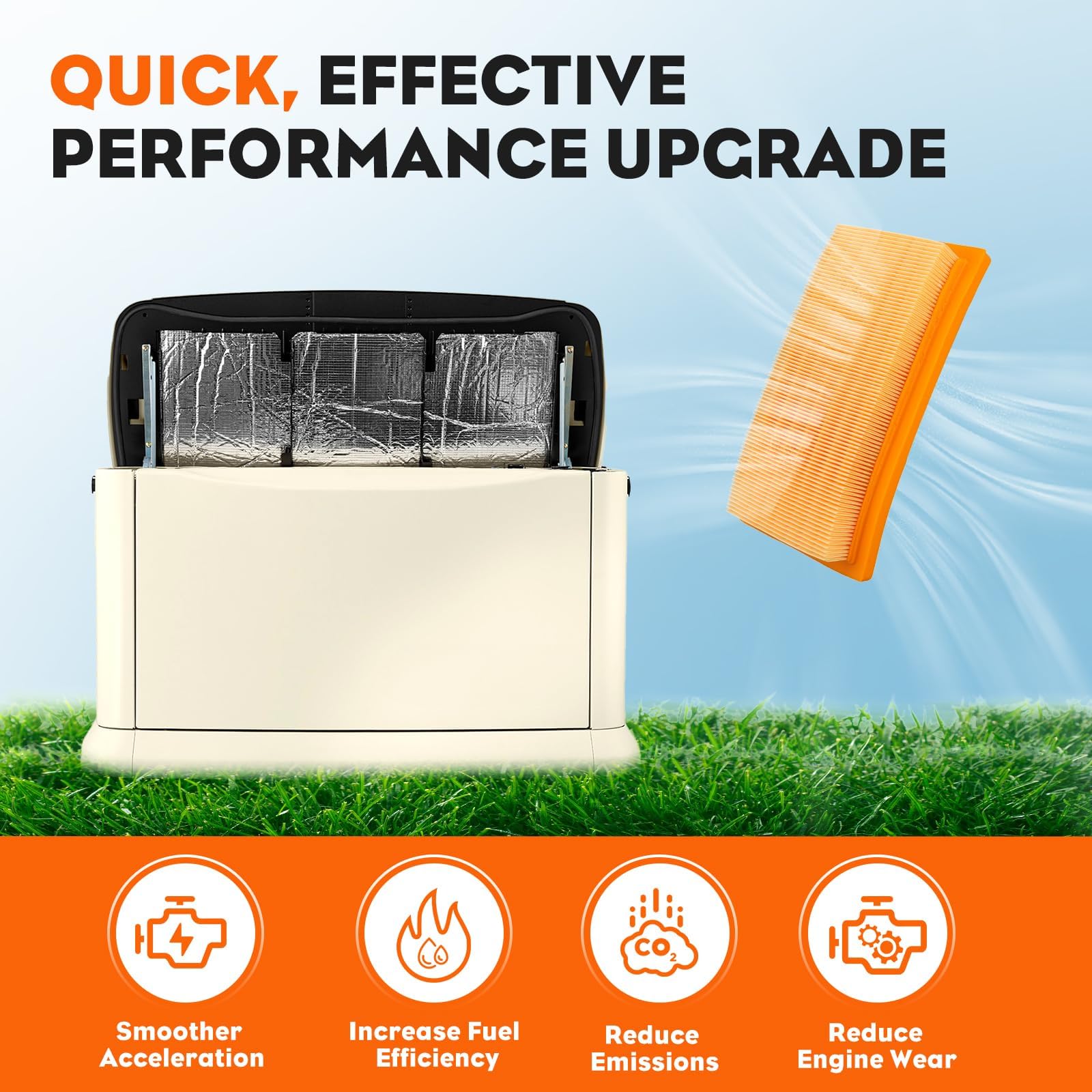 Hipa 0J8478 0J8478S Air Filter for Generac 22kw Air Filter 0J8478 (0J8478S) - Parts for Standby Generator 14 to 22kw - Image 4