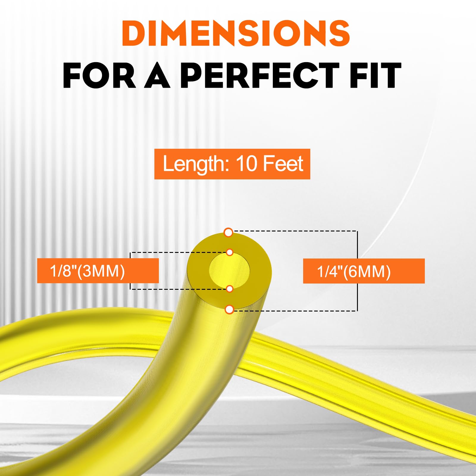 Hipa 1/8 Inch Fuel Line 10-Feet ID 1/8" x OD 1/4" Fuel Hose 3mm x 6mm Oil Line Hose Tube for 2 Cycle Small Engine String Trimmer WeedEater Lawn Mower Chainsaw Leaf Blower Model Parts - Image 7