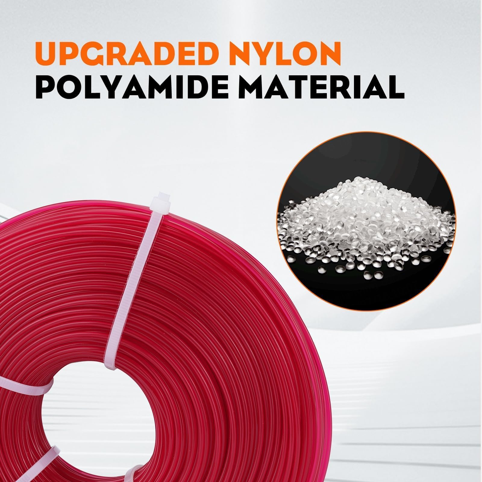 Hipa 1 Pound 1.6mm/ 065 String Trimmer Line 636-Foot Round for Universal Grass Cordless Electric Trimmer Brushcutter Heavy Duty Wire Trimmers Spools 065 Inch Red Trimmer Line - Image 4