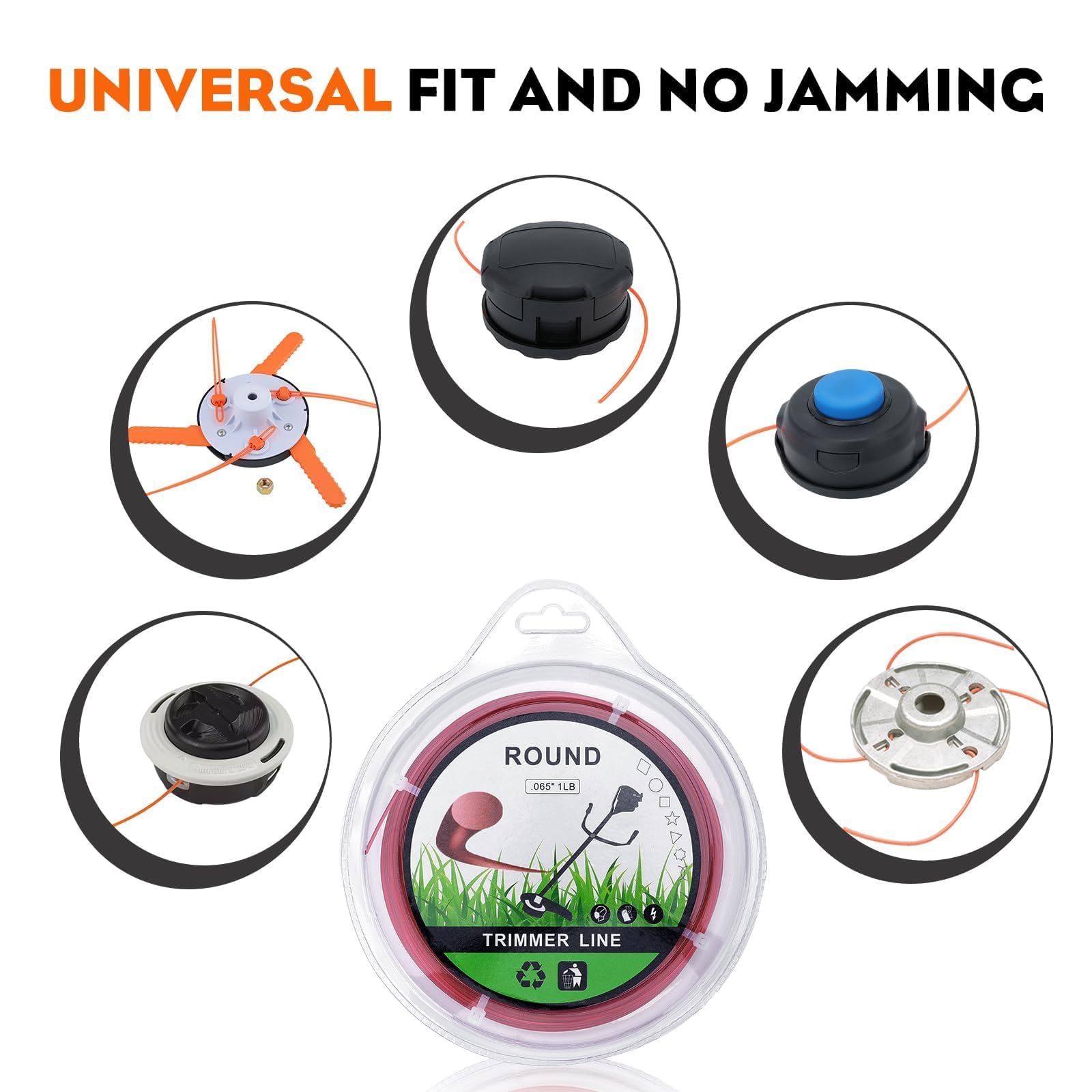 Hipa 1 Pound 1.6mm/ 065 String Trimmer Line 636-Foot Round for Universal Grass Cordless Electric Trimmer Brushcutter Heavy Duty Wire Trimmers Spools 065 Inch Red Trimmer Line - Image 5