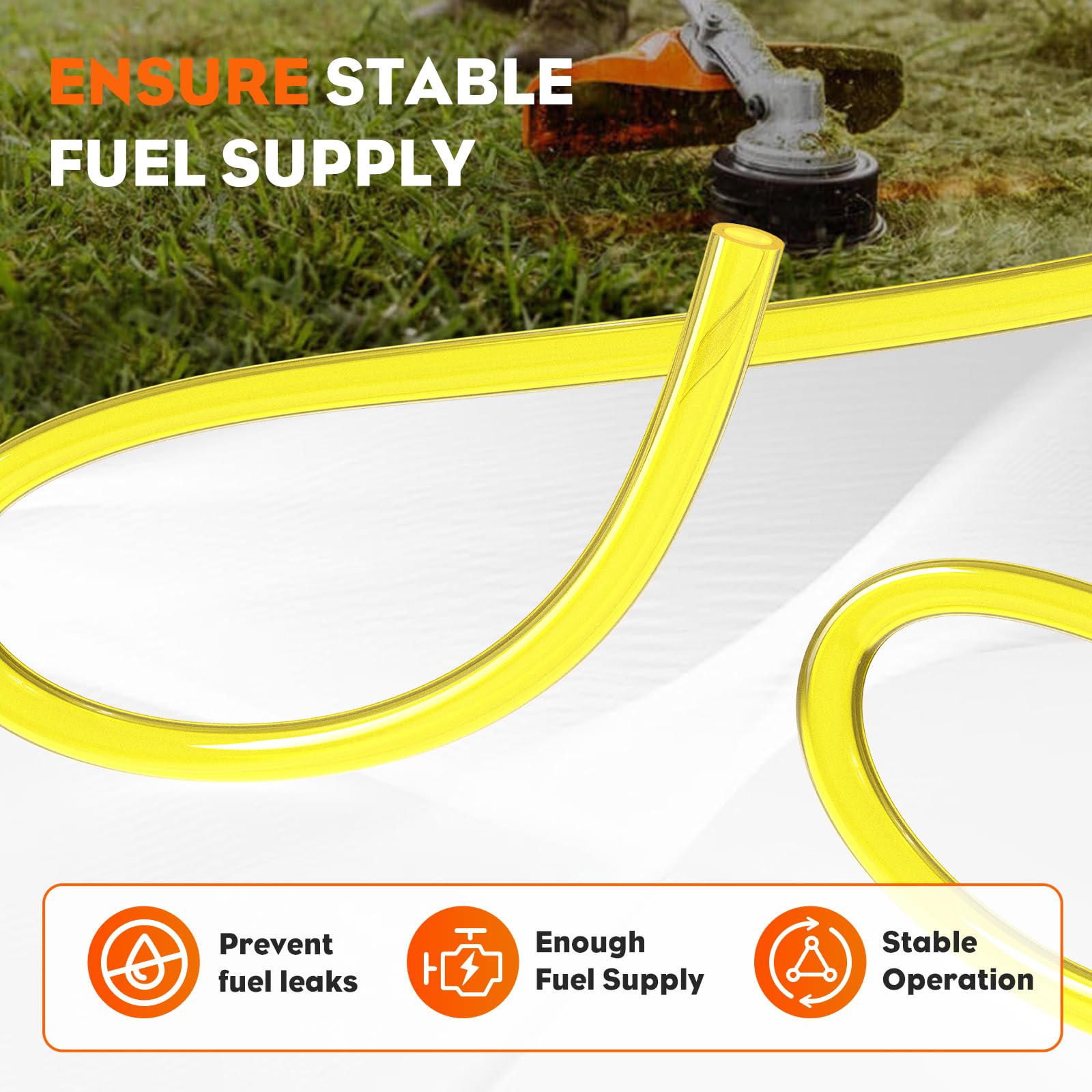 HIPA 10-Feet 2mm x 3.5mm Petrol Fuel Line Hose Tube I.D 0.08" x O.D 0.14" Tubing for Common 2 Cycle Small Engine Poulan Craftman Chainsaw String Trimmer Blower Fuel Hose (3-Meter) - Image 3