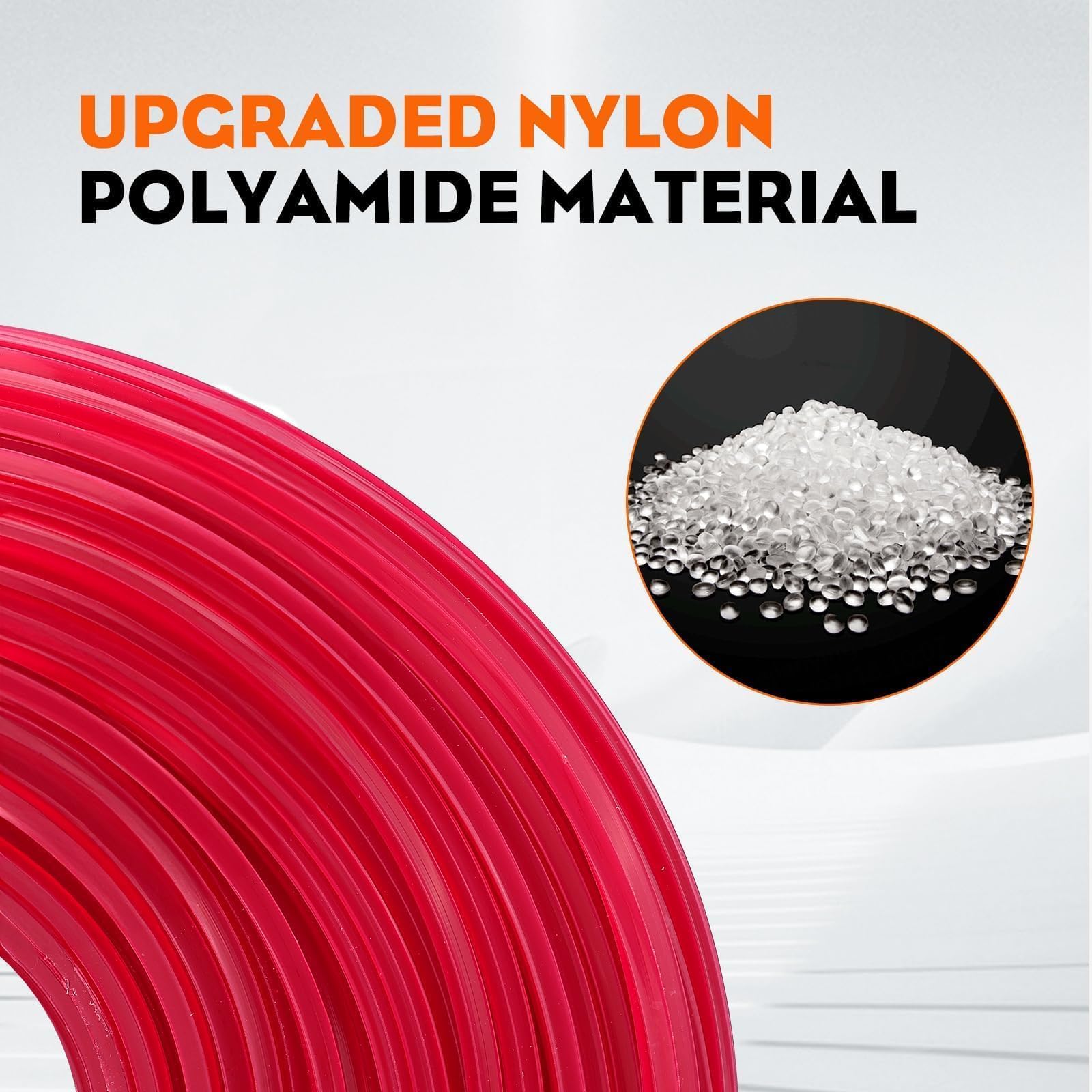 Hipa .105” 1-Pound by 203-foot Trimmer Line Square,Commercial 2.7 mm/105-Inch String Trimmer Line,Weed Eater String 105,Red,SOAK for 24H Before Using - Image 4