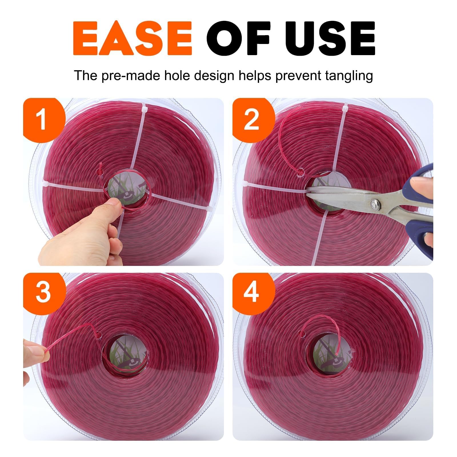 Hipa 105 Trimmer Line Heavy Duty, Commercial Round Twist String Trimmer Line, Weed Eater String 105, 2.7 mm/105-Inch, 1-Pound by 262-foot - Image 3