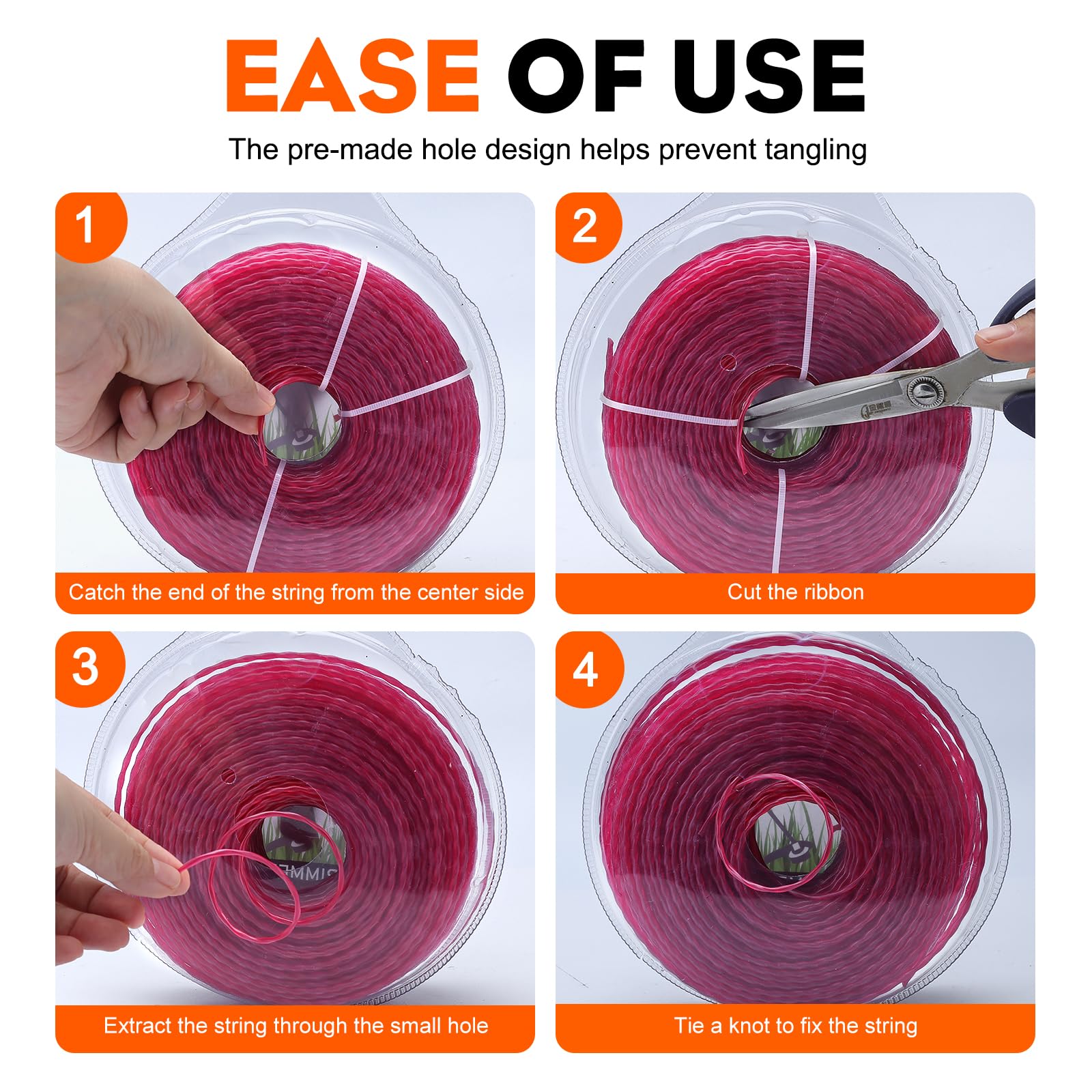 Hipa 105 Trimmer Line Heavy Duty, Commercial Round Twist String Trimmer Line, Weed Eater String 105, 2.7 mm/105-Inch, 1-Pound by 262-foot - Image 5