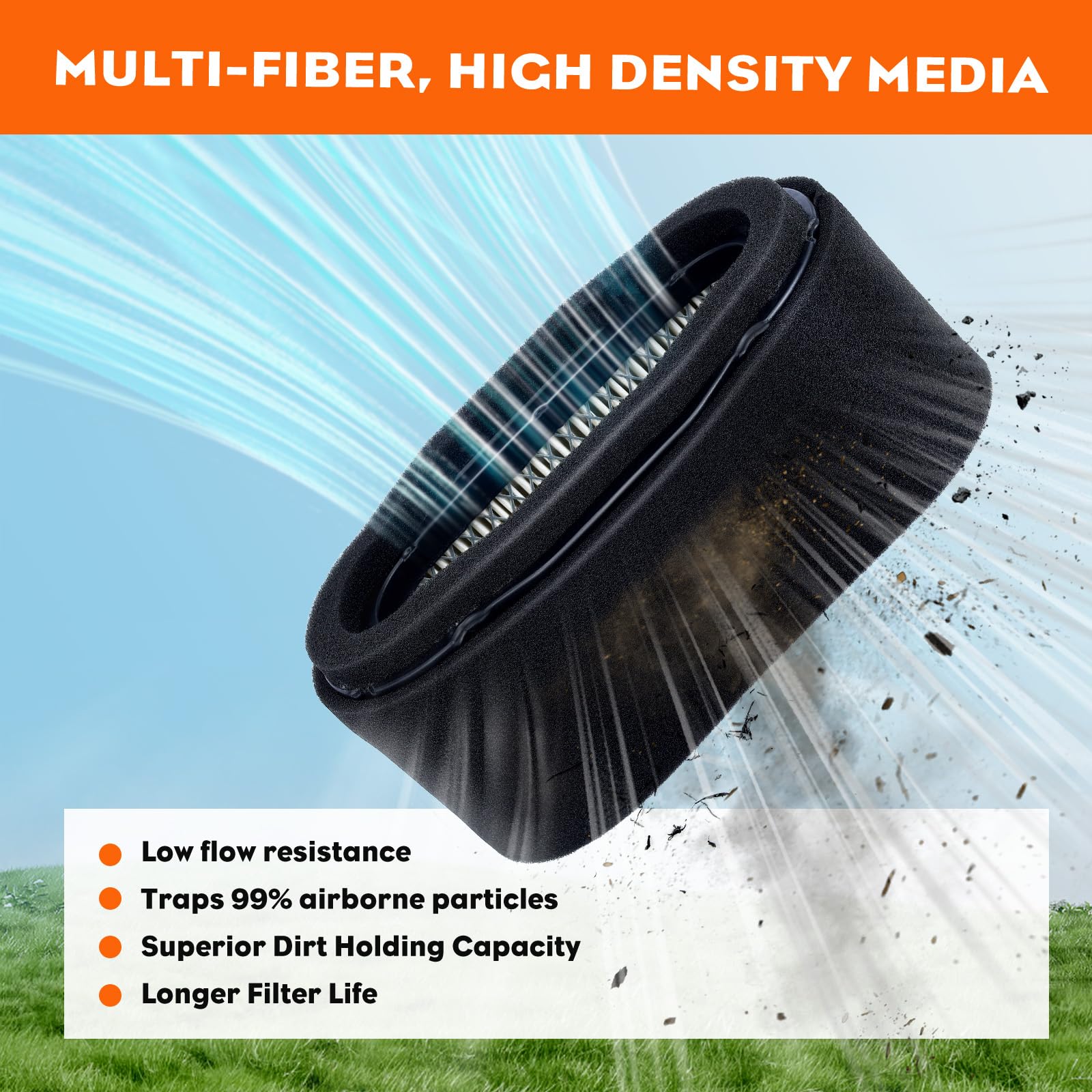 Hipa 11029-7012 Air Filter Tune Up Kit for Kawasaki FH601V FH641V FH661V FH680V FH721V 4 Stroke Engines Replace 11013-7024 11013-7027 with 49065-7010 Oil Filter - Image 3