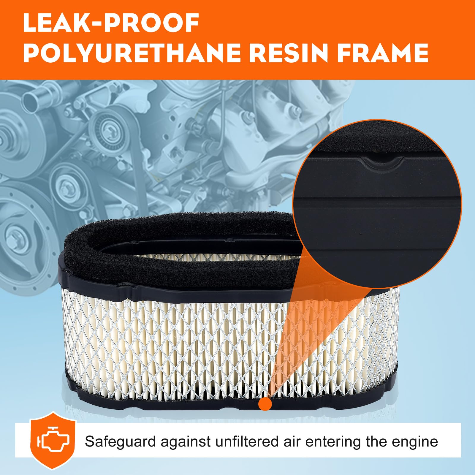 Hipa 11029-7012 Air Filter Tune Up Kit for Kawasaki FH601V FH641V FH661V FH680V FH721V 4 Stroke Engines Replace 11013-7024 11013-7027 with 49065-7010 Oil Filter - Image 8