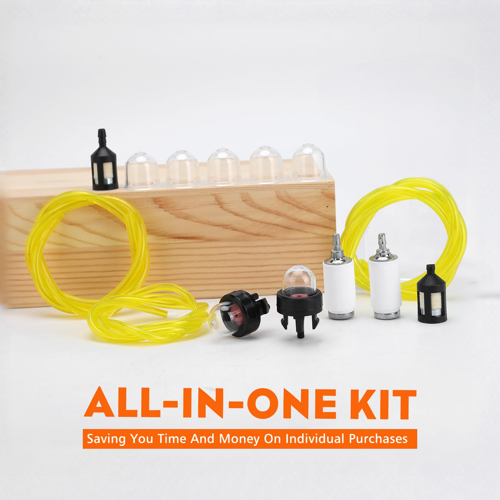 Hipa 12 Feet 3 Size Fuel Line Hose Primer Bulb Fuel Filter Kit for Weedeater Weed Wacker Trimmer Small Engine Chainsaw Blower Lawn Mower Parts Fuel Line 4-Feet-Long Each - Image 3