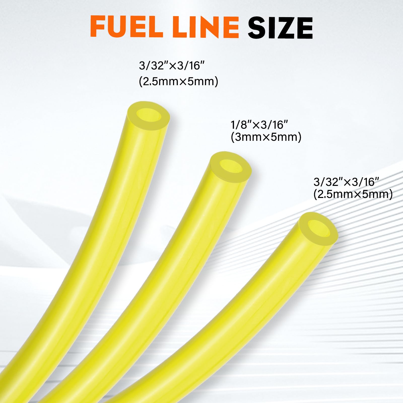 Hipa 12 Feet 3 Size Fuel Line Hose Primer Bulb Fuel Filter Kit for Weedeater Weed Wacker Trimmer Small Engine Chainsaw Blower Lawn Mower Parts Fuel Line 4-Feet-Long Each - Image 4