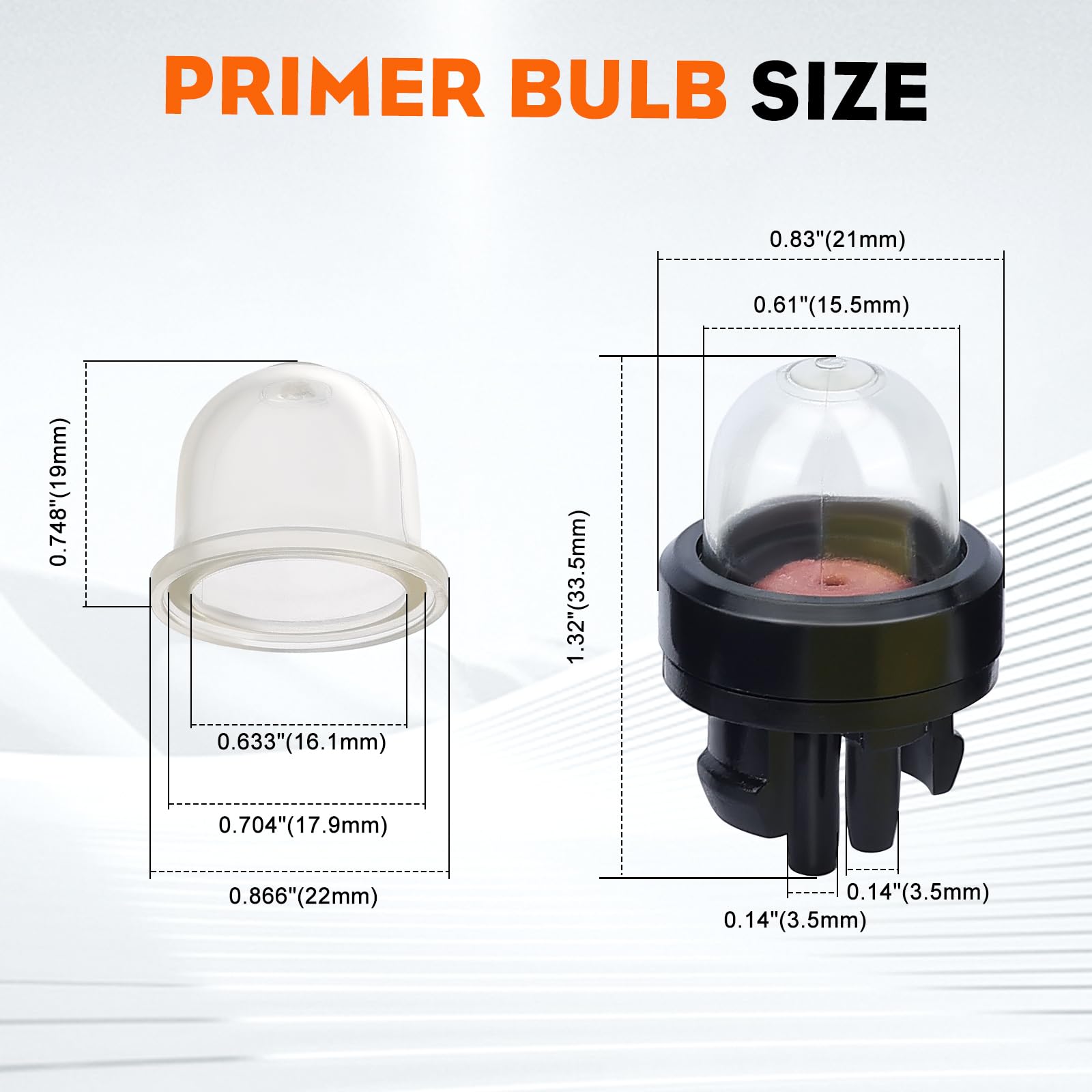 Hipa 12 Feet 3 Size Fuel Line Hose Primer Bulb Fuel Filter Kit for Weedeater Weed Wacker Trimmer Small Engine Chainsaw Blower Lawn Mower Parts Fuel Line 4-Feet-Long Each - Image 5