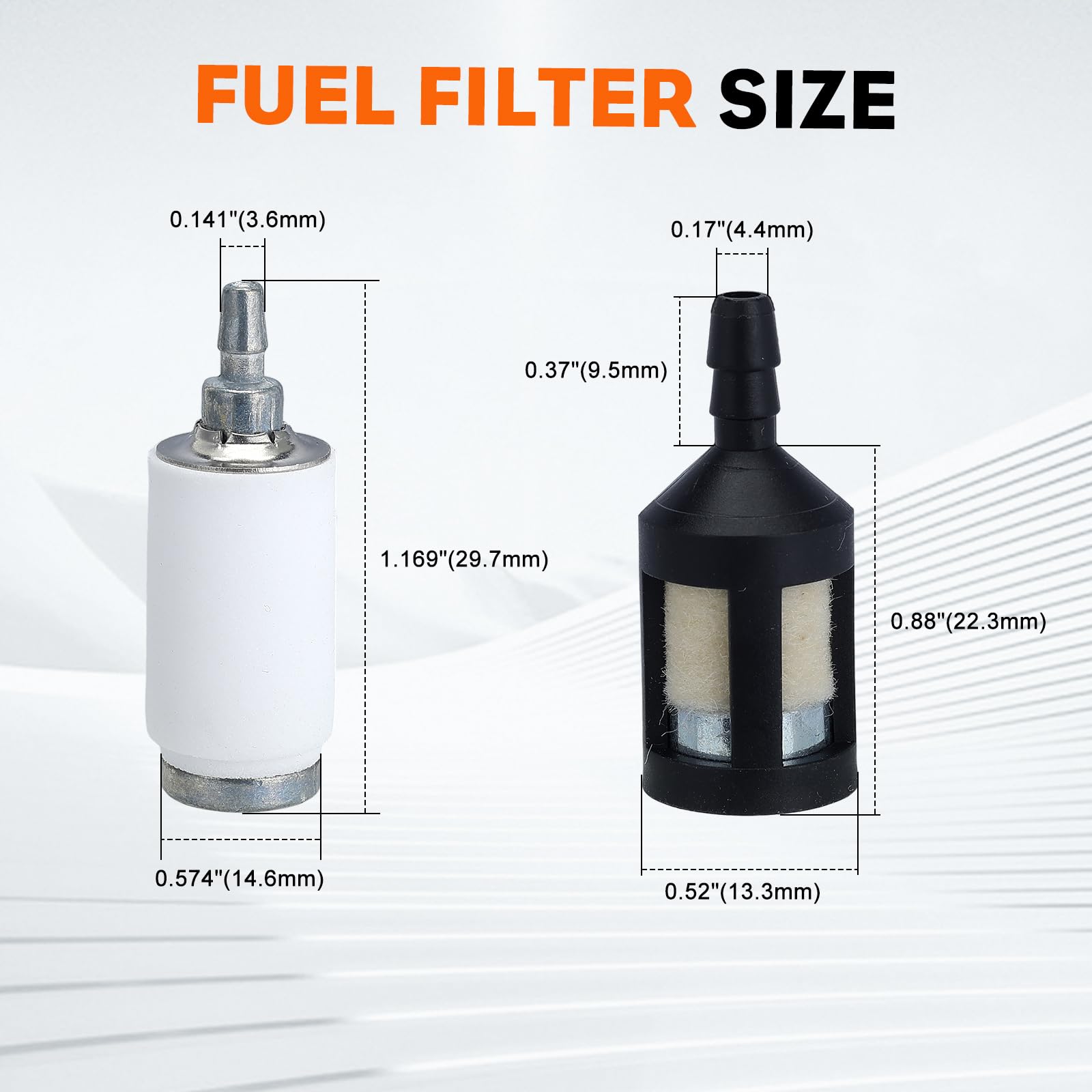 Hipa 12 Feet 3 Size Fuel Line Hose Primer Bulb Fuel Filter Kit for Weedeater Weed Wacker Trimmer Small Engine Chainsaw Blower Lawn Mower Parts Fuel Line 4-Feet-Long Each - Image 6