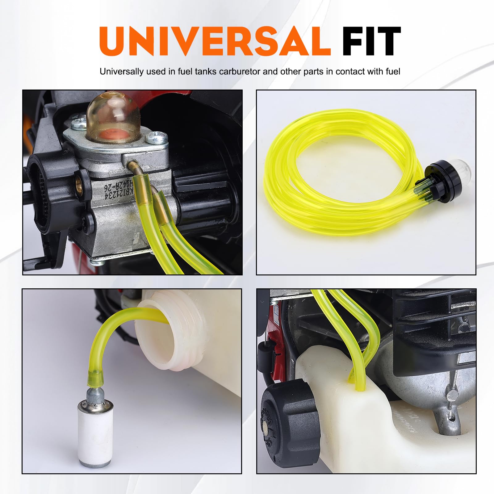 Hipa 12 Feet 3 Size Fuel Line Hose Primer Bulb Fuel Filter Kit for Weedeater Weed Wacker Trimmer Small Engine Chainsaw Blower Lawn Mower Parts Fuel Line 4-Feet-Long Each - Image 8