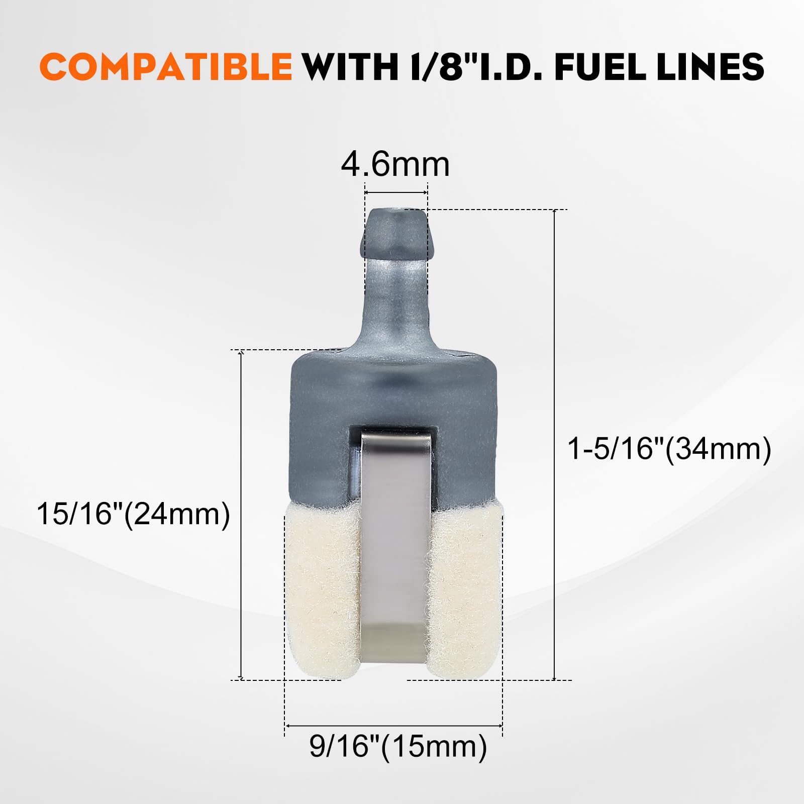 Hipa 125-527 Fuel Filter 13120507320 for ECHO String Trimmer SRM210 GT200 SRM225 SRM210 SRM2100 GT225 PAS225 PB200 PB250 PB250LN PE200 PE2100 PE211 ES210 ES250 HC150 HC151 Mantis Tiller - Image 6