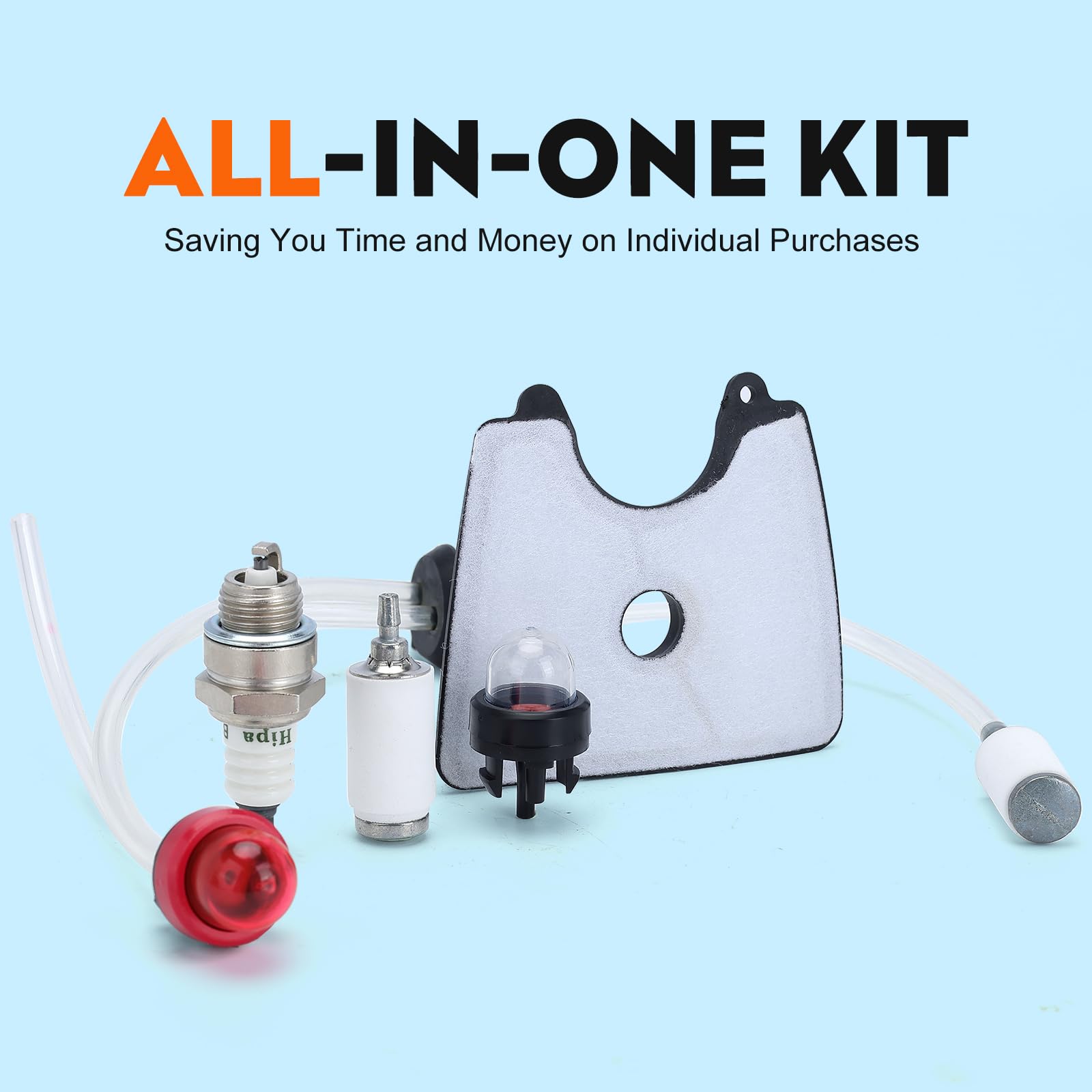 Hipa 125B 545112101 Air Filter 581798001 545081841 Fuel Line Kit for Husq 125B 125BVX 125BX Leaf Blower Jonsered B2126 BV2126 Blower Parts with Primer Bulb Fuel Filter Spark Plug - Image 3