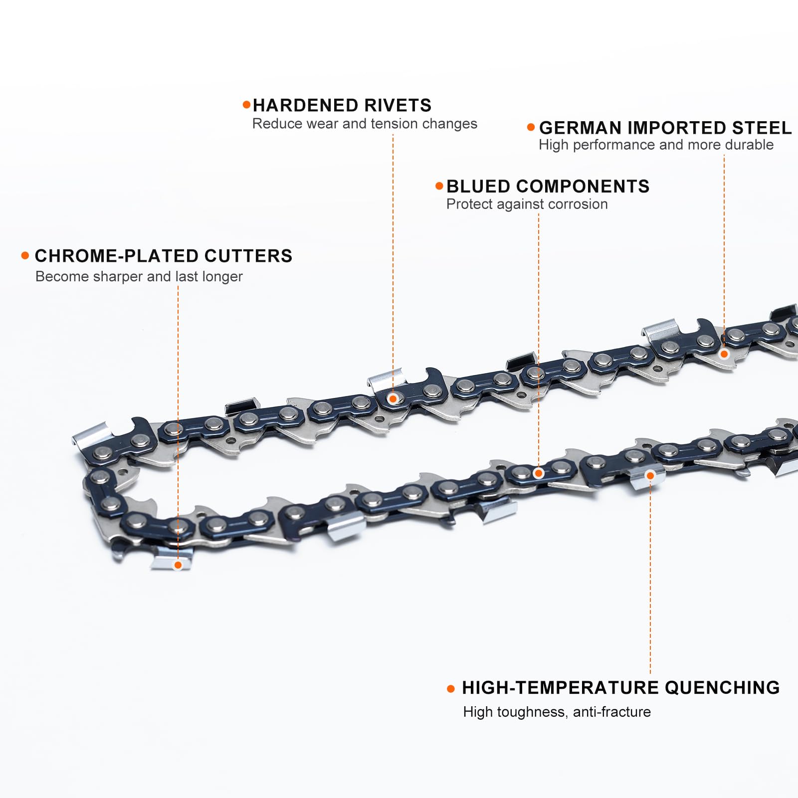 Hipa 18 Inch Chainsaw Chain .325" Pitch .050" Gauge 68 Drive Links Compatible with Sthil 025 MS230 MS250 MS251 Chainsaw Replaces 23RM3 68 Oregon 20LGX068G 2 PACK - Image 4