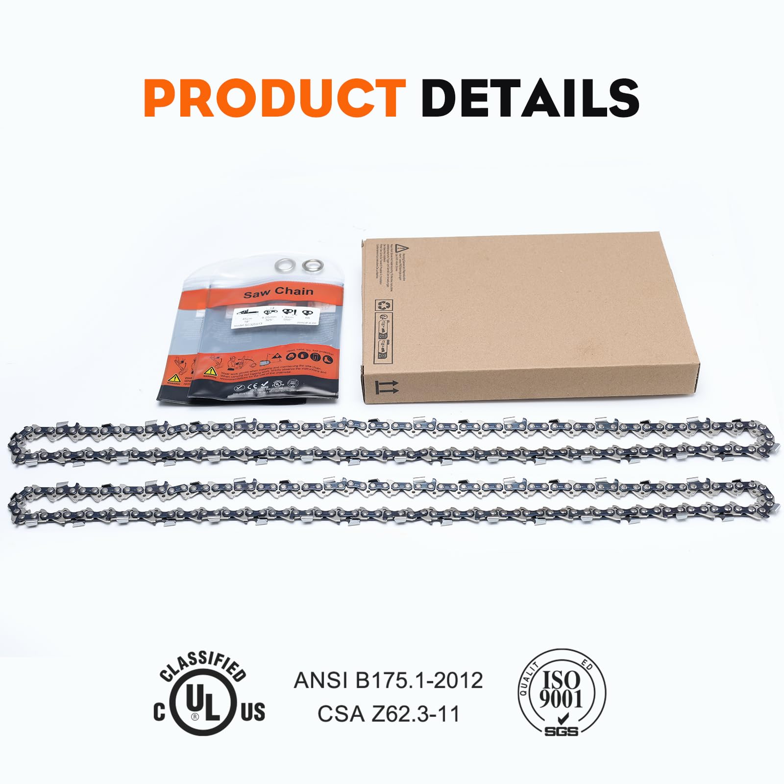 Hipa 18 Inch Chainsaw Chain .325" Pitch .050" Gauge 68 Drive Links Compatible with Sthil 025 MS230 MS250 MS251 Chainsaw Replaces 23RM3 68 Oregon 20LGX068G 2 PACK - Image 5