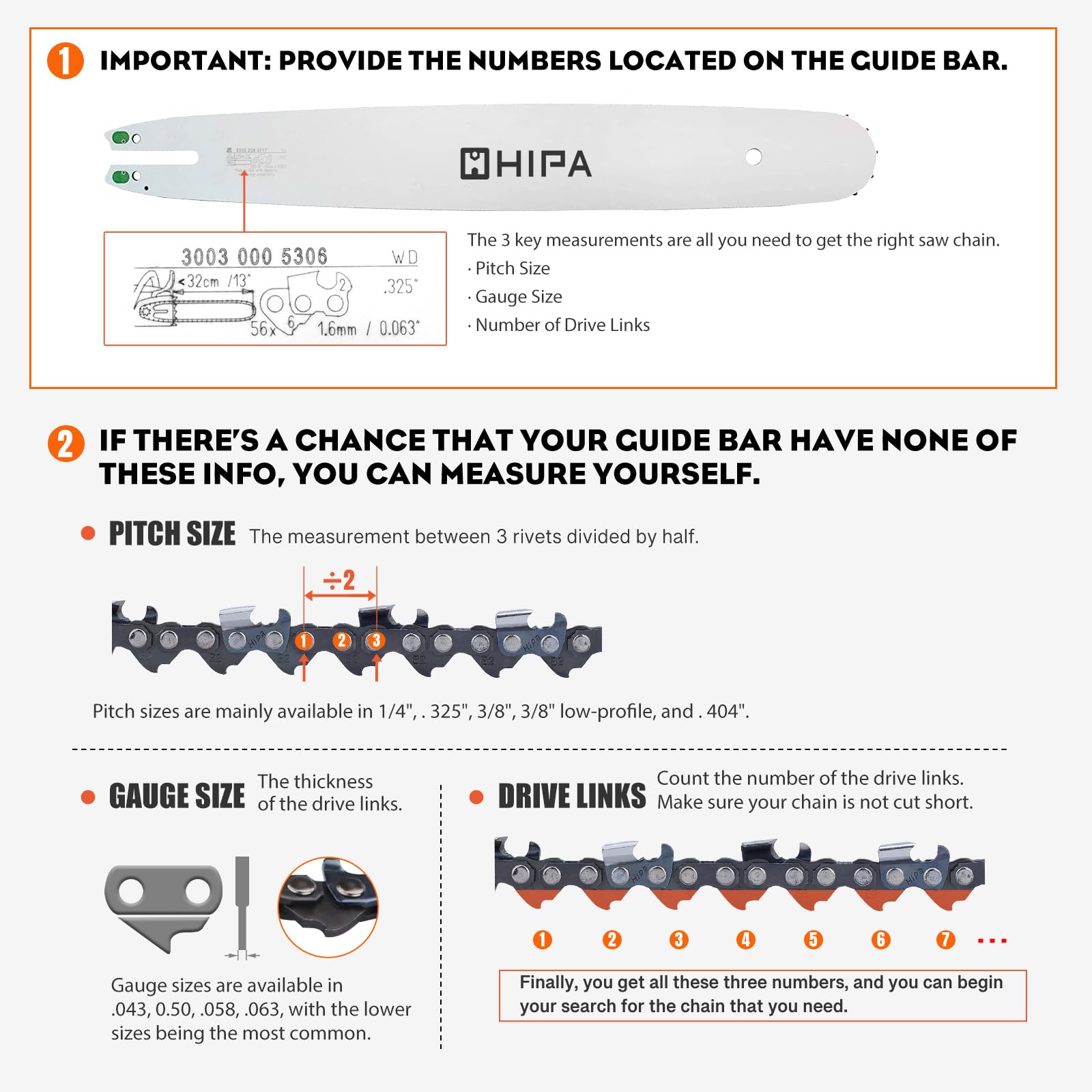 Hipa 18 Inch Chainsaw Chain .325" Pitch .050" Gauge 68 Drive Links Compatible with Sthil 025 MS230 MS250 MS251 Chainsaw Replaces 23RM3 68 Oregon 20LGX068G 2 PACK - Image 7