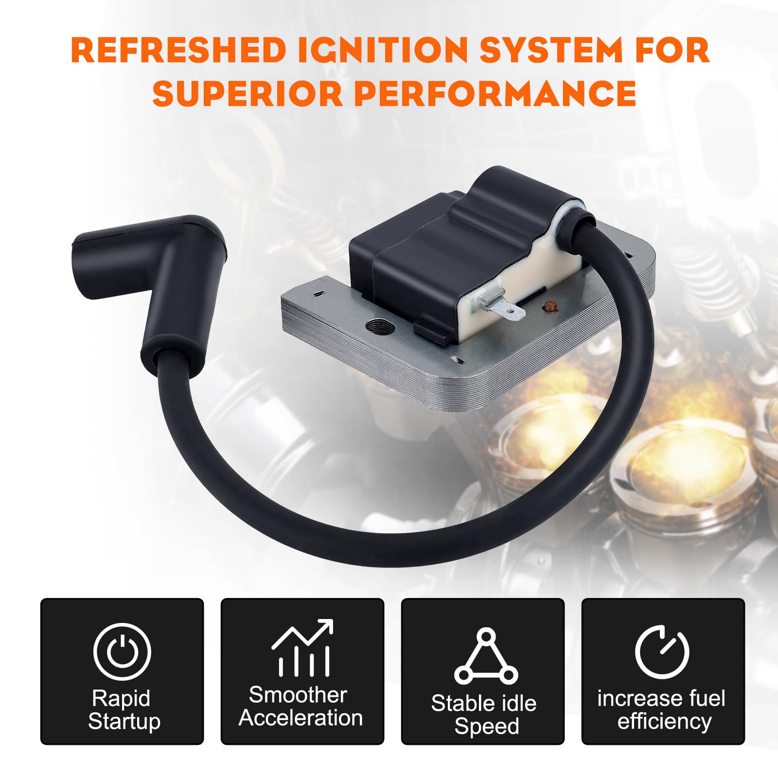 Hipa 24 584 45-S Ignition Coil Replace 24-584-01S Compatible with MIA11292 Kohler CV20 CV22 CV22S CV23 CV25 CV18 CV19 CH18 CH20 CH22 CH23 CH25 Engine - Image 3