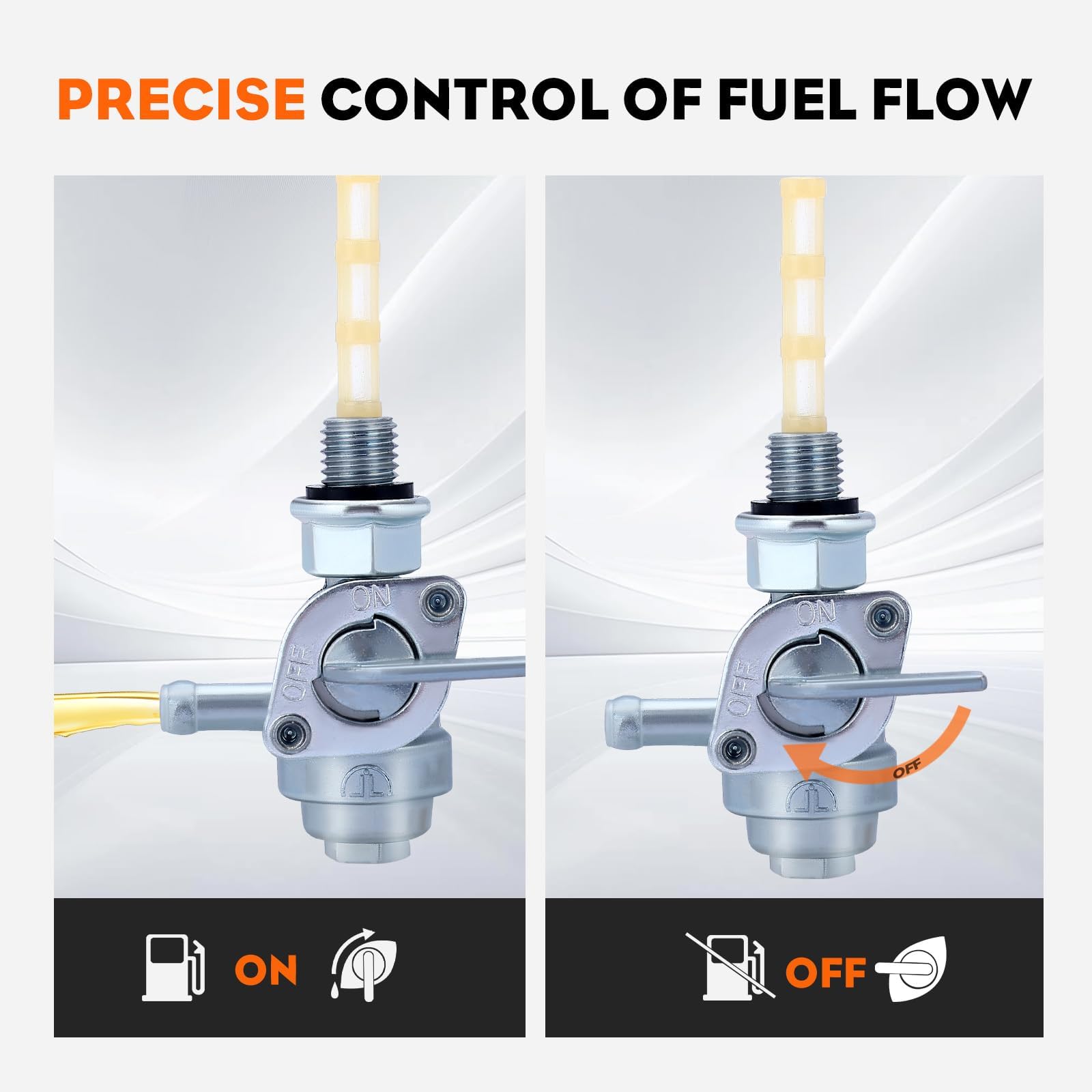 Hipa 28-1783-V Fuel Tank Shut off Valve Switch Petcock for Generator Engine Fuel Tank Tap 1/4" Hose Champion Power Equipment 3000 3500 4000 Watts 6.5HP 7HP 168F 163CC 196CC 208CC 212CC - Image 4
