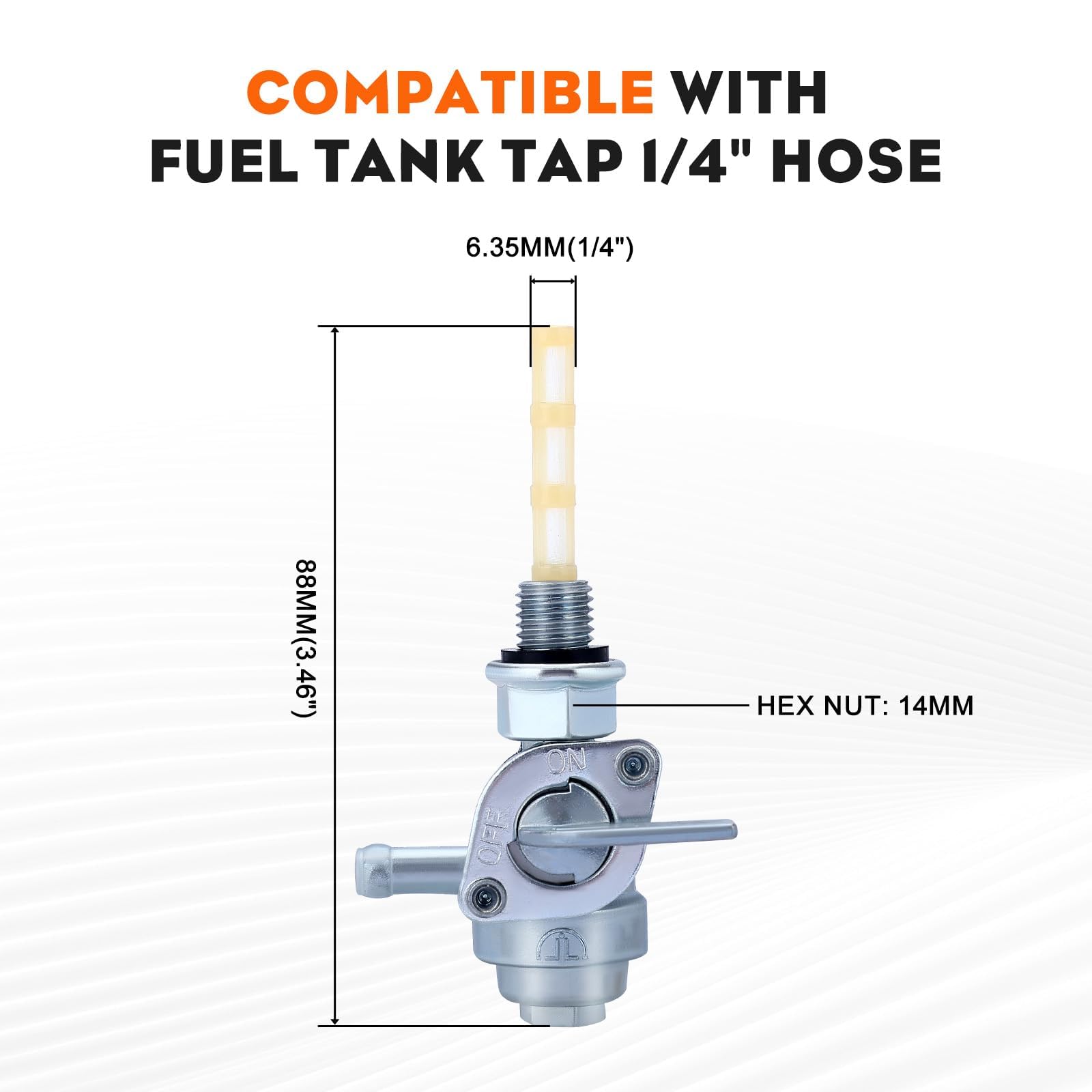 Hipa 28-1783-V Fuel Tank Shut off Valve Switch Petcock for Generator Engine Fuel Tank Tap 1/4" Hose Champion Power Equipment 3000 3500 4000 Watts 6.5HP 7HP 168F 163CC 196CC 208CC 212CC - Image 6