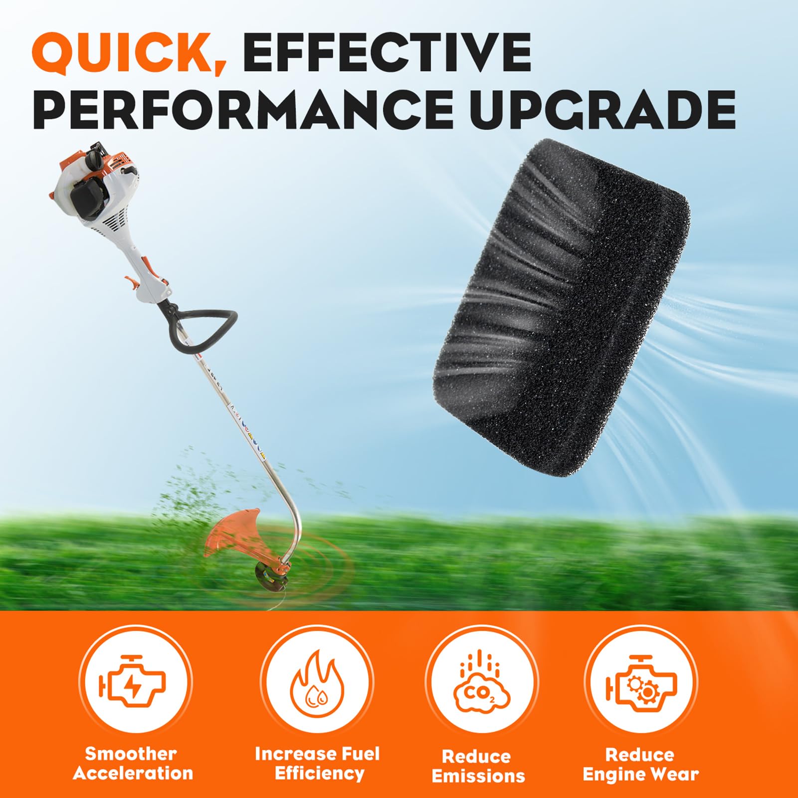 Hipa 2Pack FS85 FS80 Air Filter Cleaner for Sthil FS 80 BG72 BG75 FS80R FS75 HS80 FS 85 HS85 HS75 Trimmer Weedeater BrushCutter Replace 4137-124-1500 4137-124-2800 Air Filter Pre Filter - Image 4