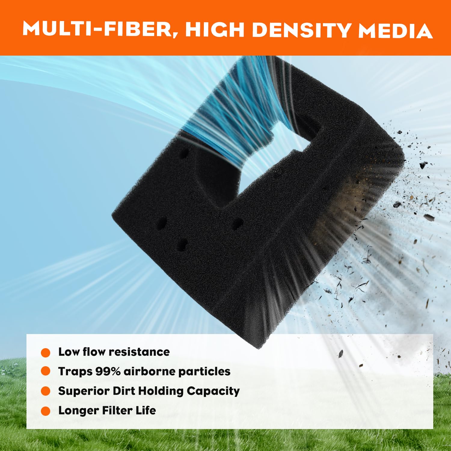 Hipa 2PCS 17211-ZM3-800 Air Filter for Honda GX22 GX31 Engine FG100 Tiller Cultivator w Primer Bulb Fuel Filter - Image 5