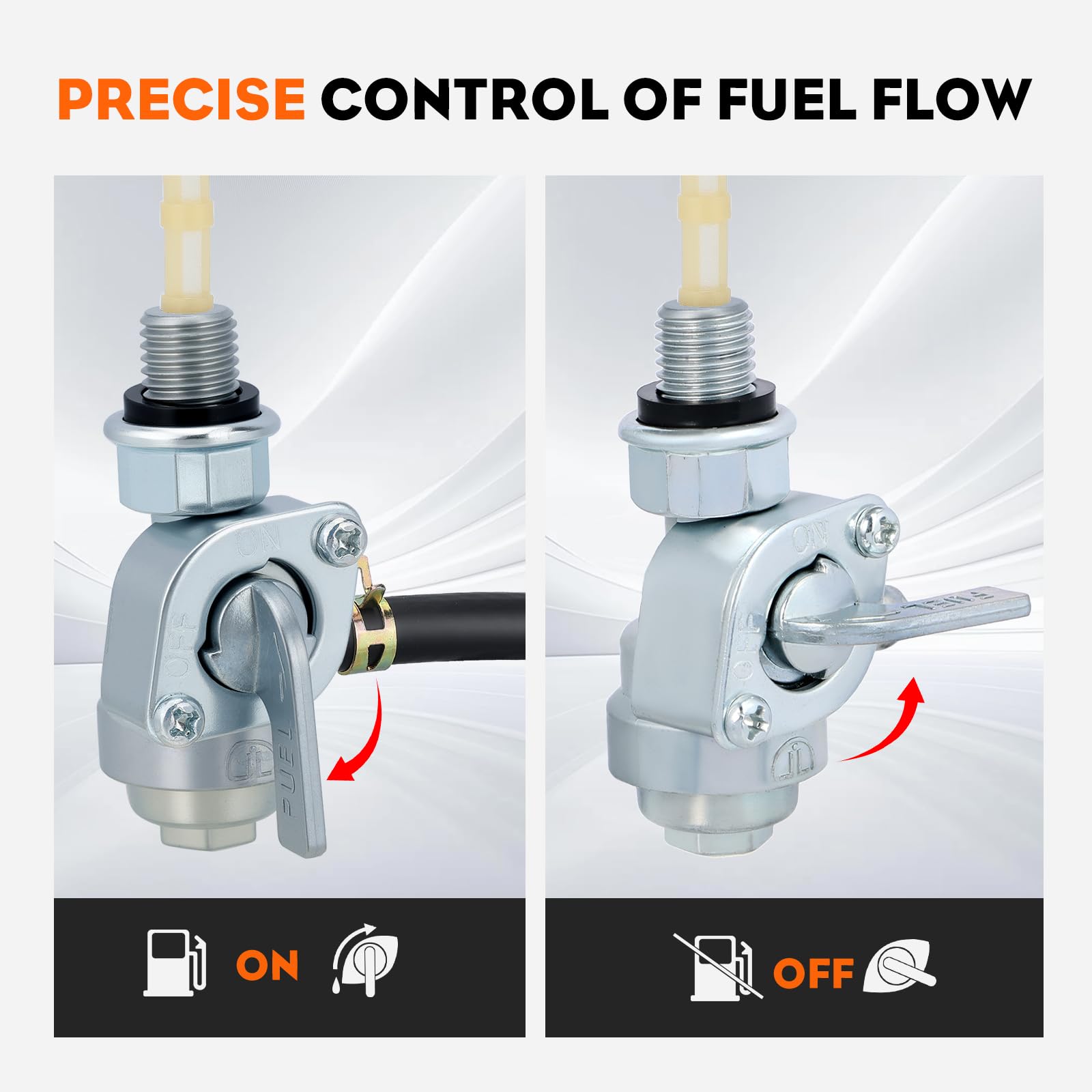 Hipa 310573GS Fuel Valve M10*1.25 Petcock Fuel Tank Shut Off Valve Replace for Brigs Straton 189133GS Generator Fuel Valve - Image 5