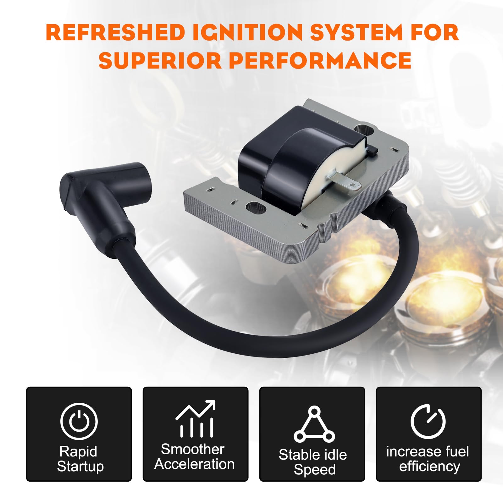 Hipa 35135 35135A 35135B Solid State Ignition Coil Module for Tecumseh HMSK80 HMSK90 HM80 HM90 HM100 OHV12 OHV13 OHV125 OVM120 OVXL120 OVXL125 TVM195 TVM220 10Hp Engine Snowblower Lawn Tracter - Image 4