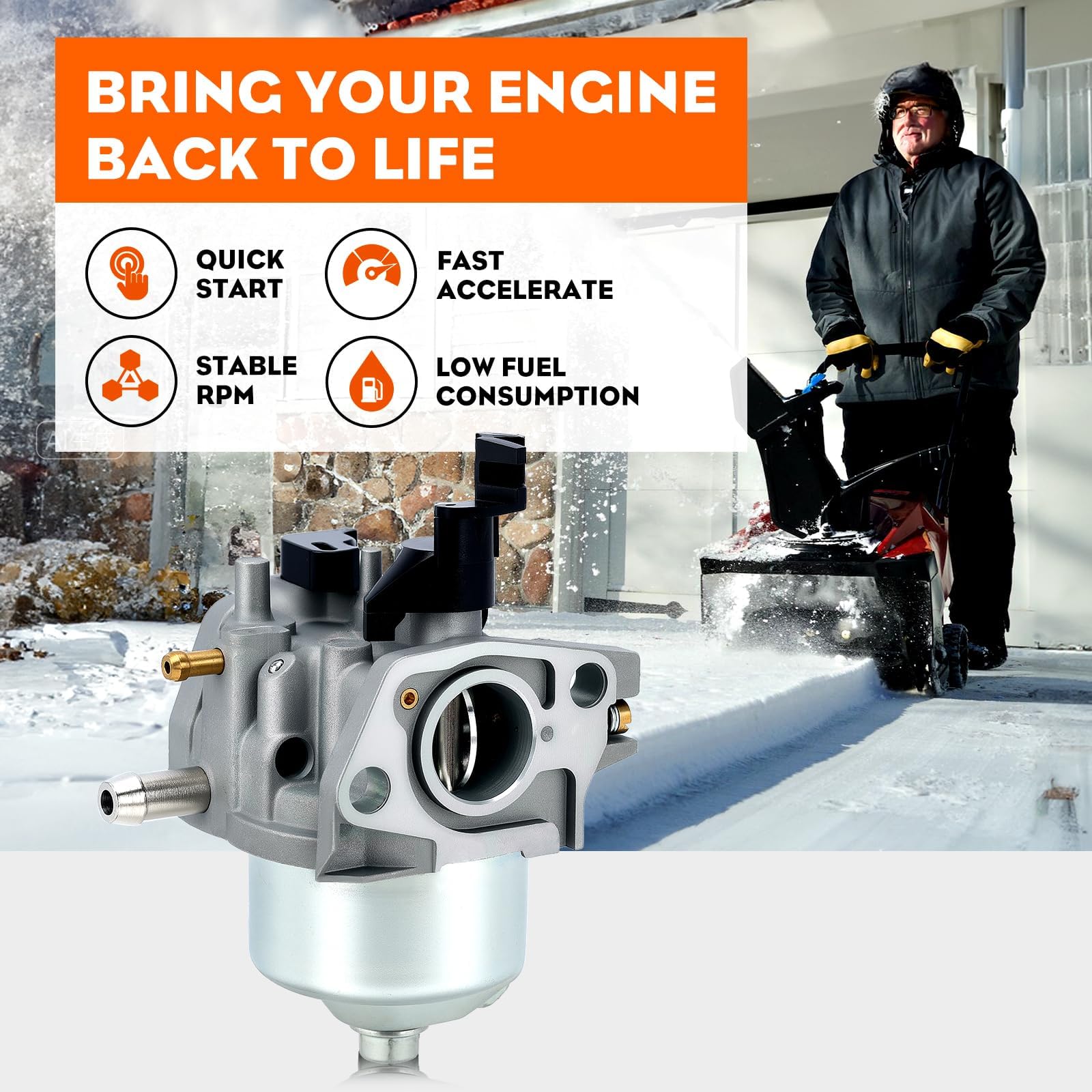 Hipa 127-9008 38744 Toro 721 621 Snow Blower Carburetor Kit Compatible with 38741 38742 38743 38744 38751 Toro Power Clear 621 721 Snowblower Snowthrower Models - Image 5