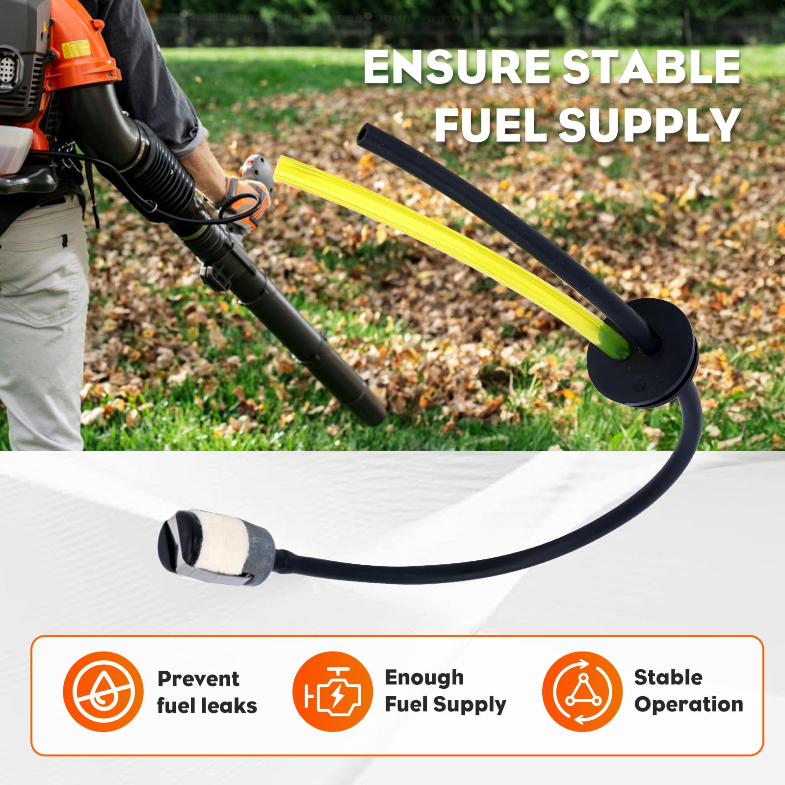 Hipa 4141 358 0800 Fuel Line 2 Hole Grommet Assembly Kit for Husqvarna 350BT 150BT RedMax EBZ8000 EBZ8500 Blower STIHL FS83 FC83 FS73 FC73 HT7 Trimmer Fuel Line Kit for #581493301 579138304 579138306 - Image 6