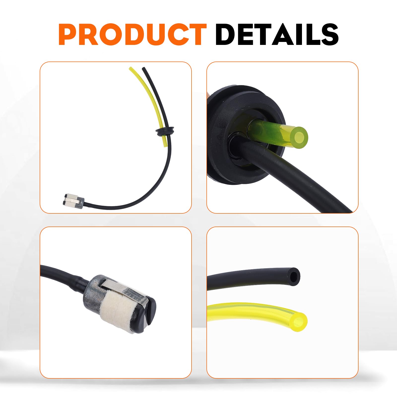 Hipa 4141 358 0800 Fuel Line 2 Hole Grommet Assembly Kit for Husqvarna 350BT 150BT RedMax EBZ8000 EBZ8500 Blower STIHL FS83 FC83 FS73 FC73 HT7 Trimmer Fuel Line Kit for #581493301 579138304 579138306 - Image 7