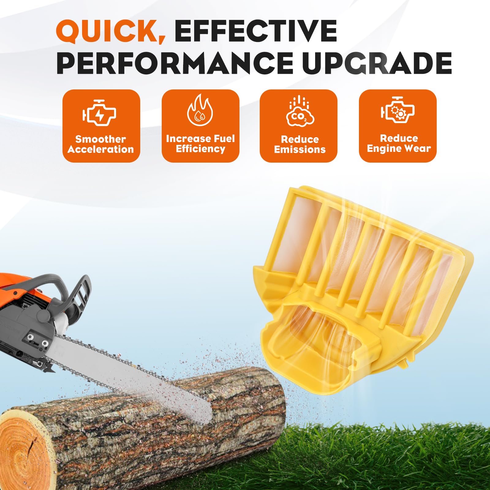 Hipa 455 Air Filter Fuel Line Kit for Husqvarna 455 455E 460 461 455R 460R Rancer Chainsaw Parts Replace 599333701 537255702 Primer Bulb Fuel Filter Spark Plug Chainsaw Maintenance Kit - Image 8