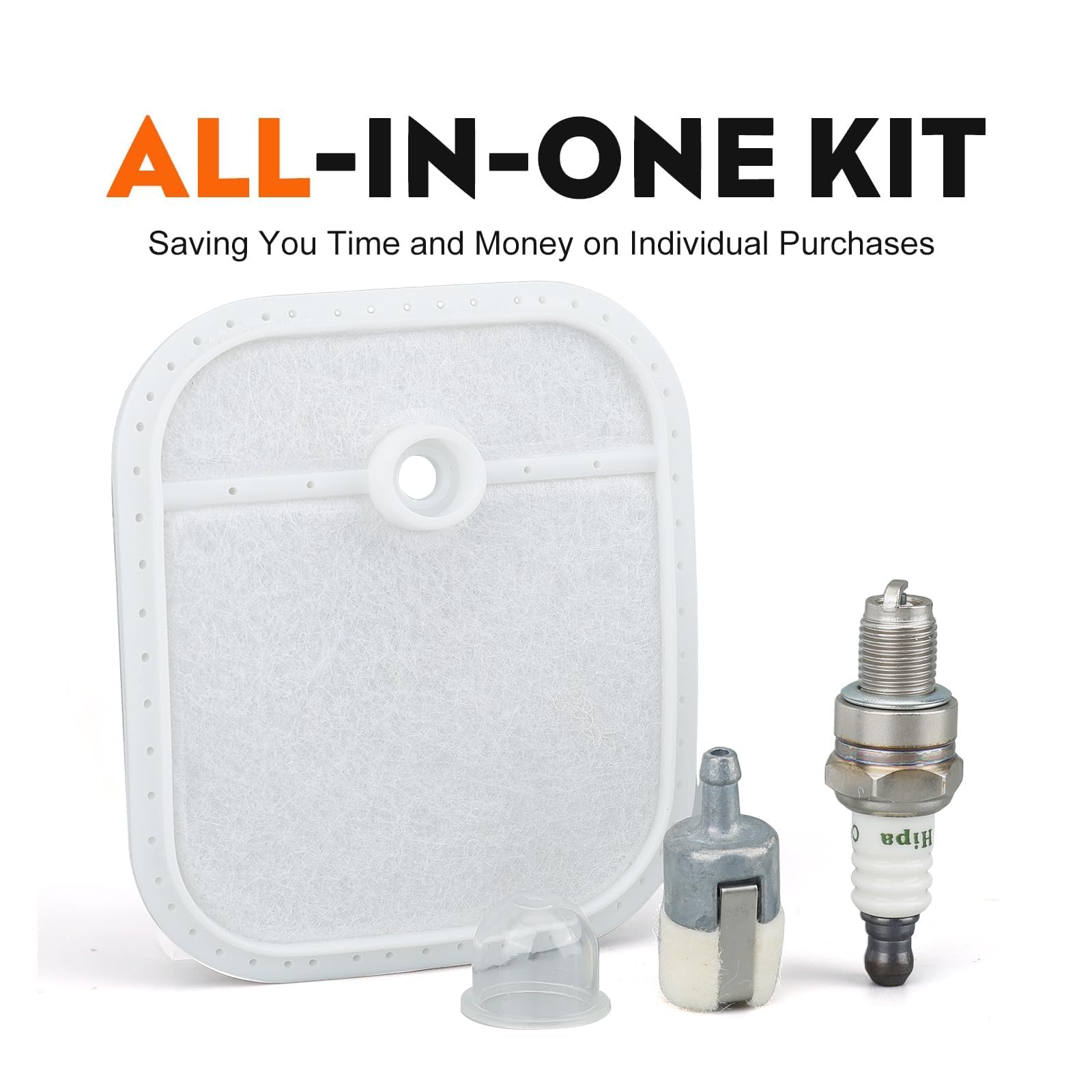 Hipa 528074701 BCZ2660TS Air Filter for RedMax BCZ230TS BCZ3060TS HTZ2460 BCZ2460S BCZ2650S BCZ3050S CHTZ2460 BCZ2450S Red Max Trimmer Brushcutter Replace 587930701 with Spark Plug Primer Bulb - Image 3