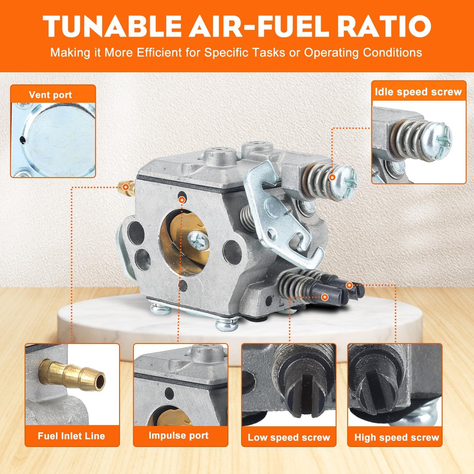 Hipa 55 51 Rancher Carburetor Ignition Coil Air Filter Kit for Husq Rancher 51 55 50 Chainsaw Parts Replace WT-170-1 503281504 Carb 544018401 Coil 5503608301 Air Filter Rebuild Kit - Image 5