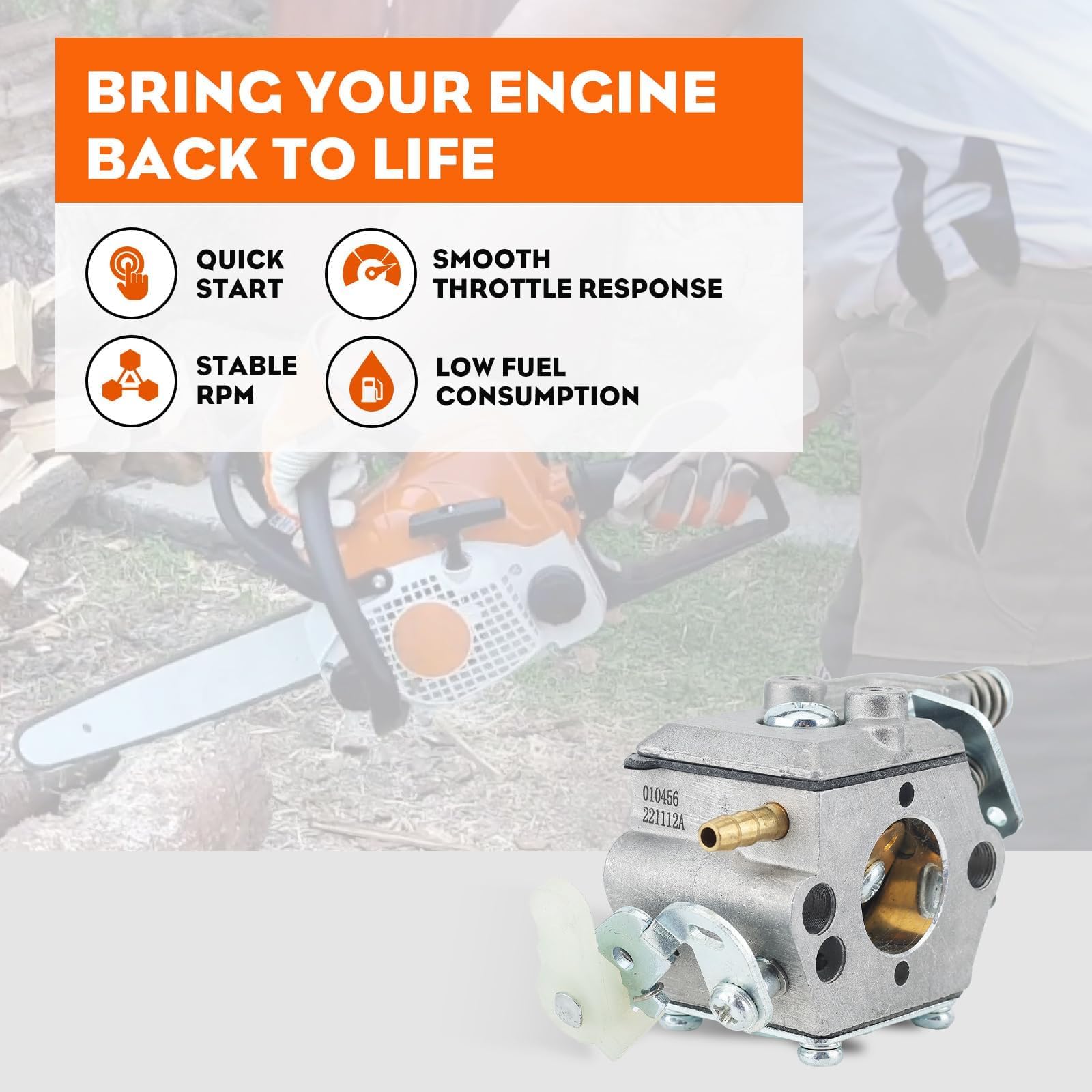 Hipa 55 51 Rancher Carburetor Ignition Coil Air Filter Kit for Husq Rancher 51 55 50 Chainsaw Parts Replace WT-170-1 503281504 Carb 544018401 Coil 5503608301 Air Filter Rebuild Kit - Image 9