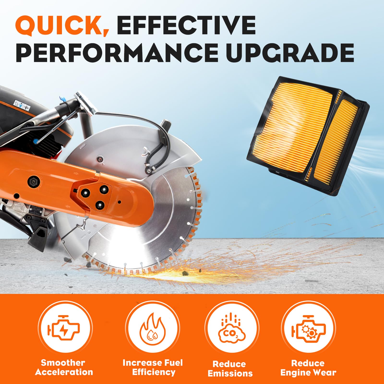 Pack of 6, K760 K770 Air Filter for Husqvana K770 Parts Concrete Saws Power Cutter Replaces 574362301 574362302 525470601 525470602 - Image 5