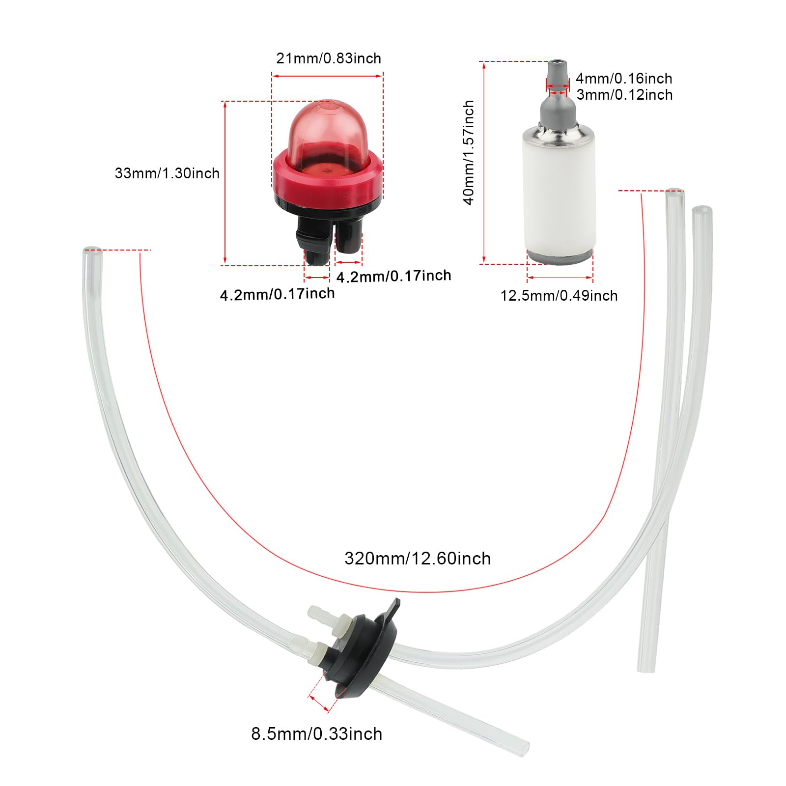 Hipa 581798001 125B Fuel Line Kit Replace 545081841 Fuel Line Kit Fit for Husq 125B 125BVX 125BX Leaf Blower Parts Pack of 1 - Image 3
