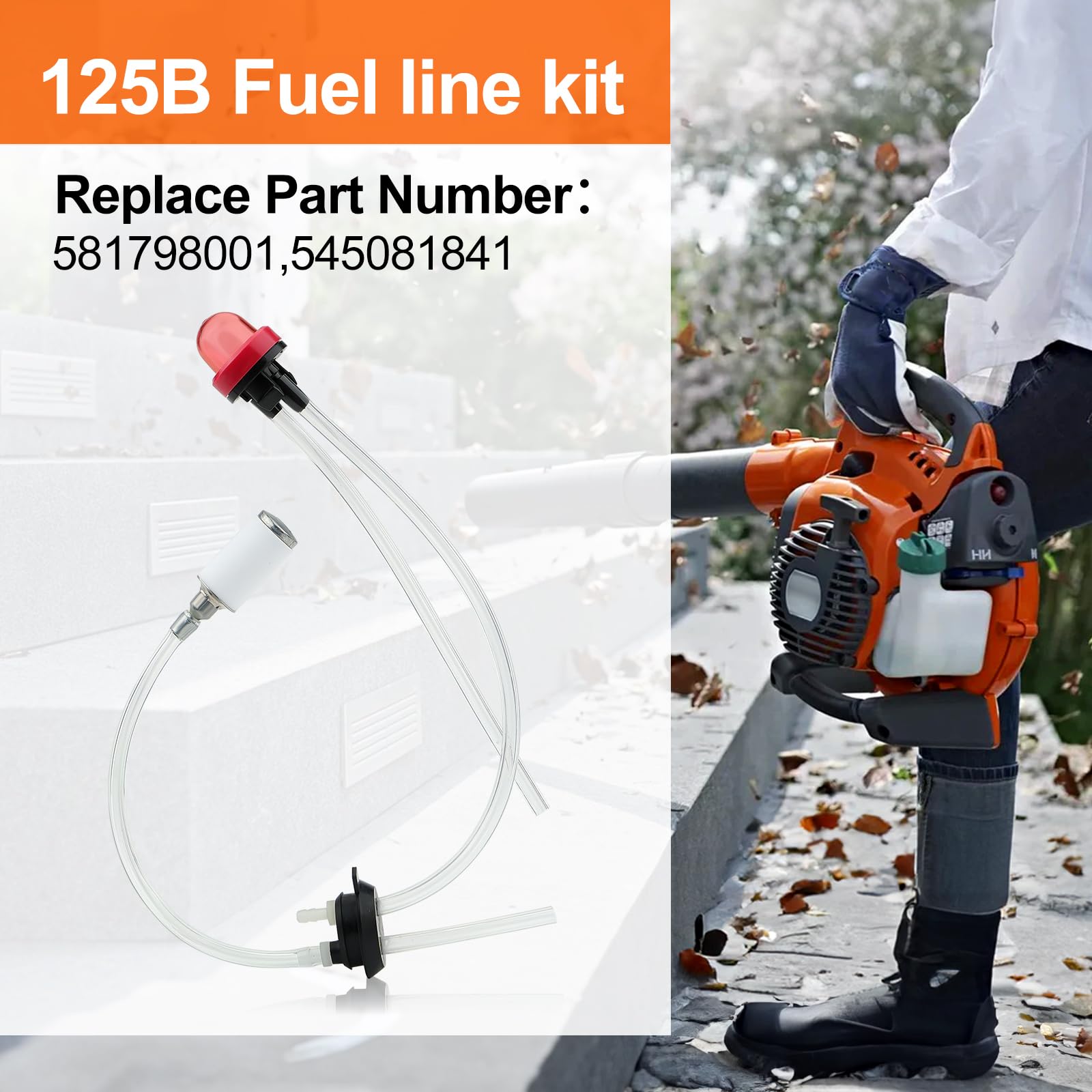 Hipa 581798001 125B Fuel Line Kit Replace 545081841 Fuel Line Kit Fit for Husq 125B 125BVX 125BX Leaf Blower Parts Pack of 1 - Image 4