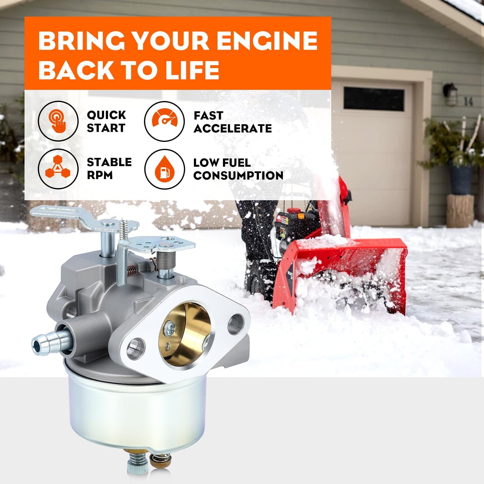 Hipa 632370A Carburetor Tune Up Kit for Tecumesh HM100 HMSK90 HMSK100 Snow Blower Thrower Models Replace 632110 632370 Snowblower Carburetor - Image 5