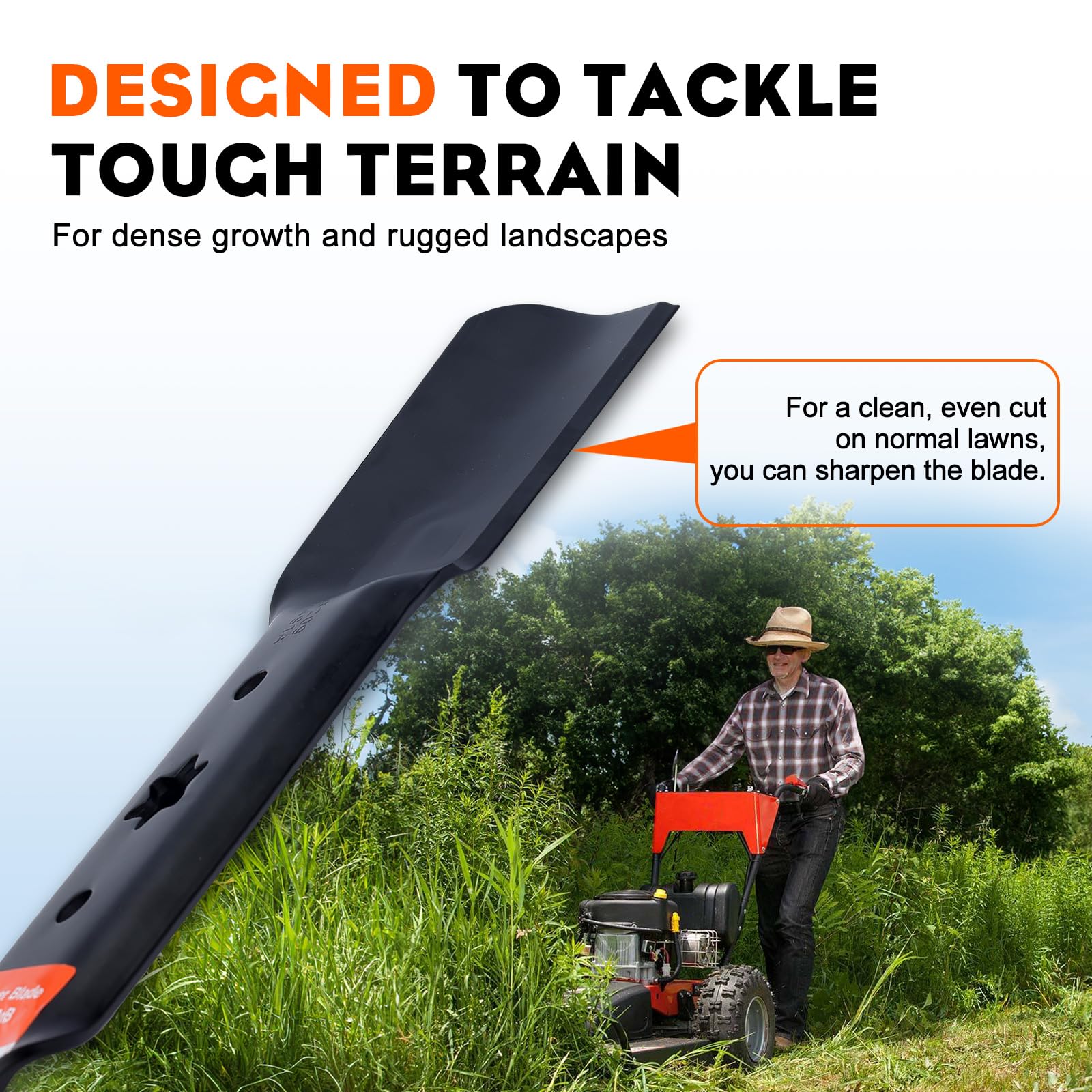 Hipa 942-0741A Mulching Blade for Troy Bilt 21 inch Lawn Mower, TB110 TB240 TB230 TB130 Lawn Tractor,Craftsman Yard Machine MTD Murray 21 inch Deck Riding Mower (After 1995) - Image 4