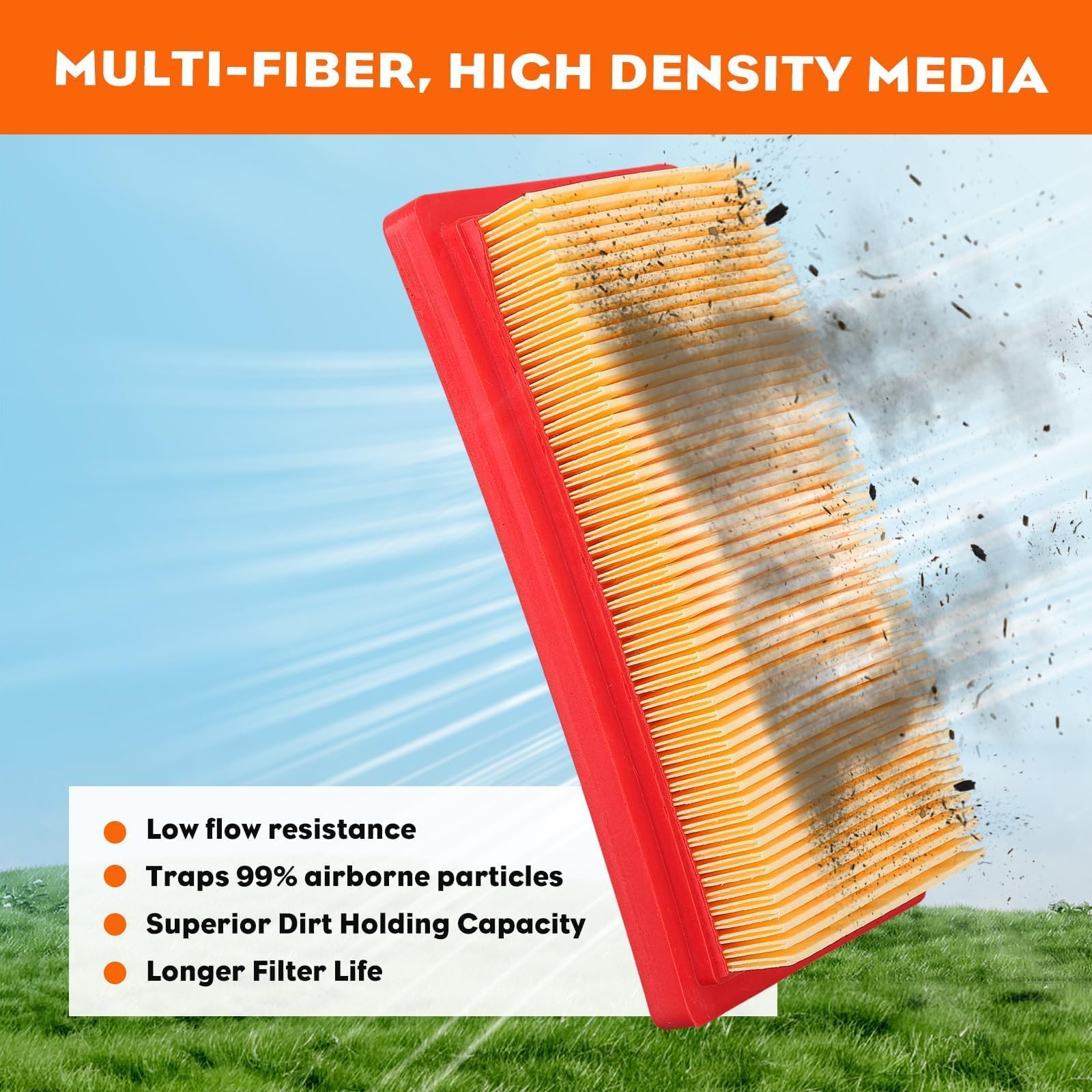 Hipa 951-10298 XT675 Air Filter for Cub Cadet ST100 ST 100 SC100 173CC Replace Kohler 149CC 14 083 19-S 14 083 01-S Courage XT7 XT6 Engines with 951-10358A Fuel Filter - Image 5