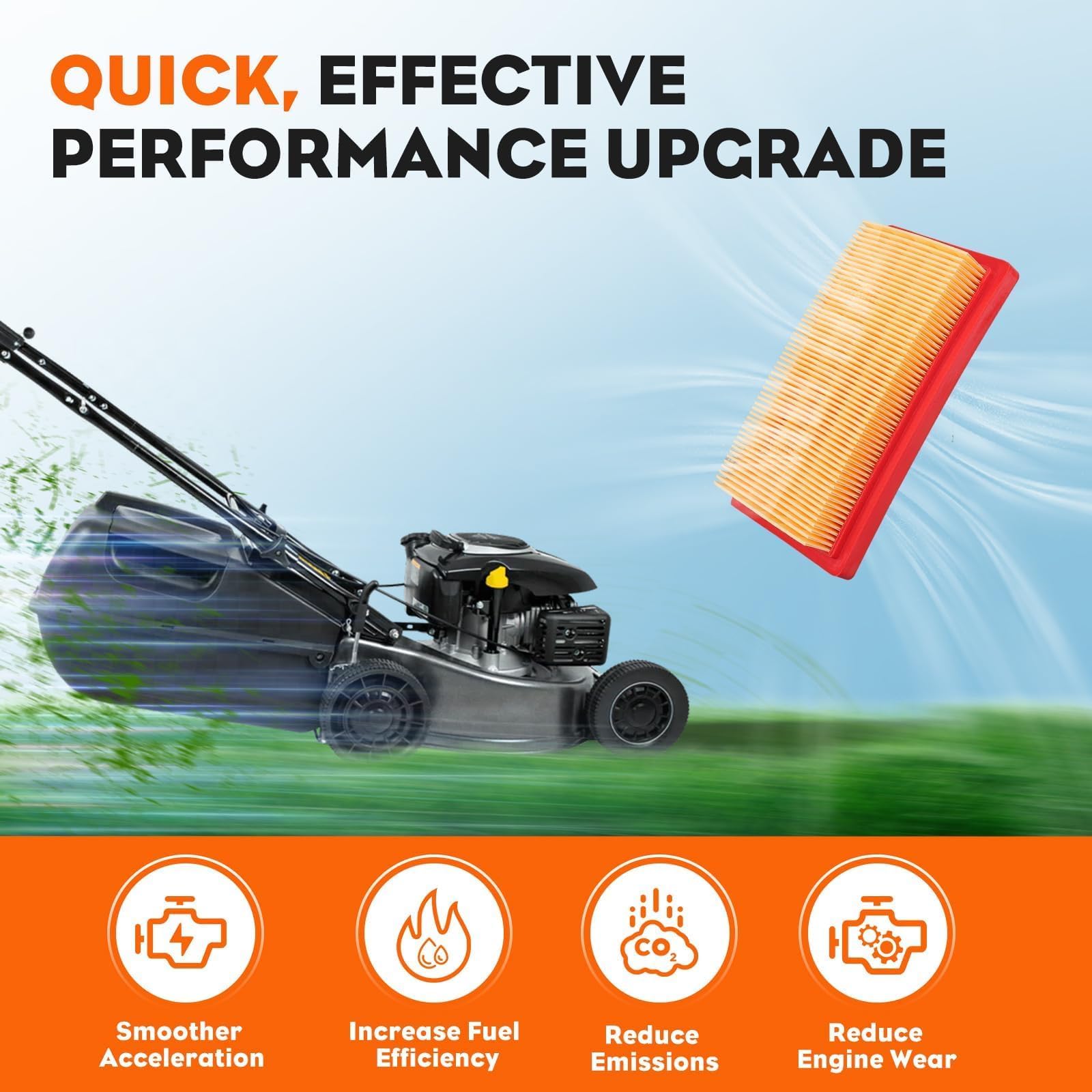 Hipa 951-10298 XT675 Air Filter for Cub Cadet ST100 ST 100 SC100 173CC Replace Kohler 149CC 14 083 19-S 14 083 01-S Courage XT7 XT6 Engines with 951-10358A Fuel Filter - Image 6