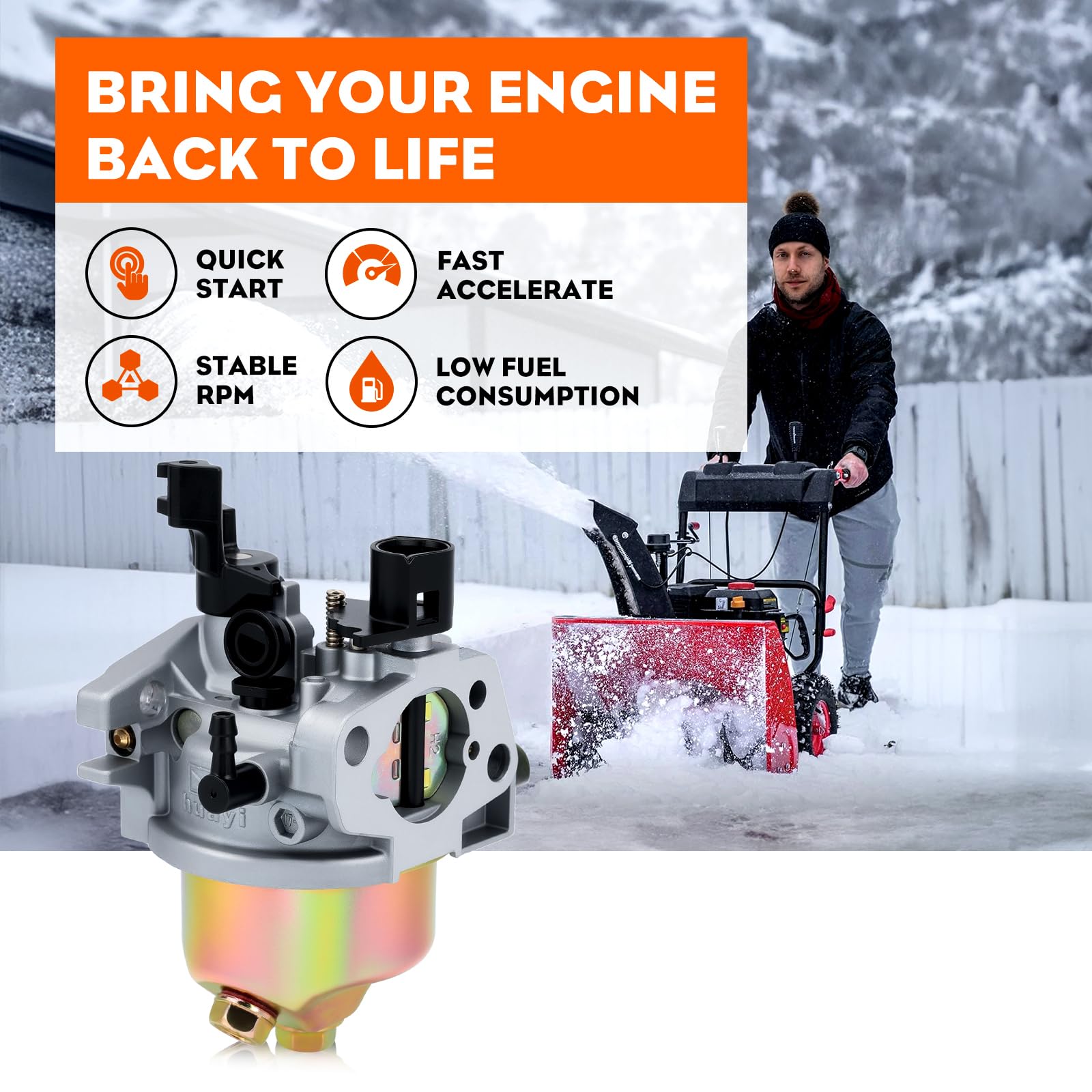 Hipa 951-15236 Carburetor for Troy Bilt Storm 2410 31BS6BN2711 670-WU 270-WU 208CC Snow Blower Thrower Engine Models Replace 751-15236 789845 Carb - Image 5