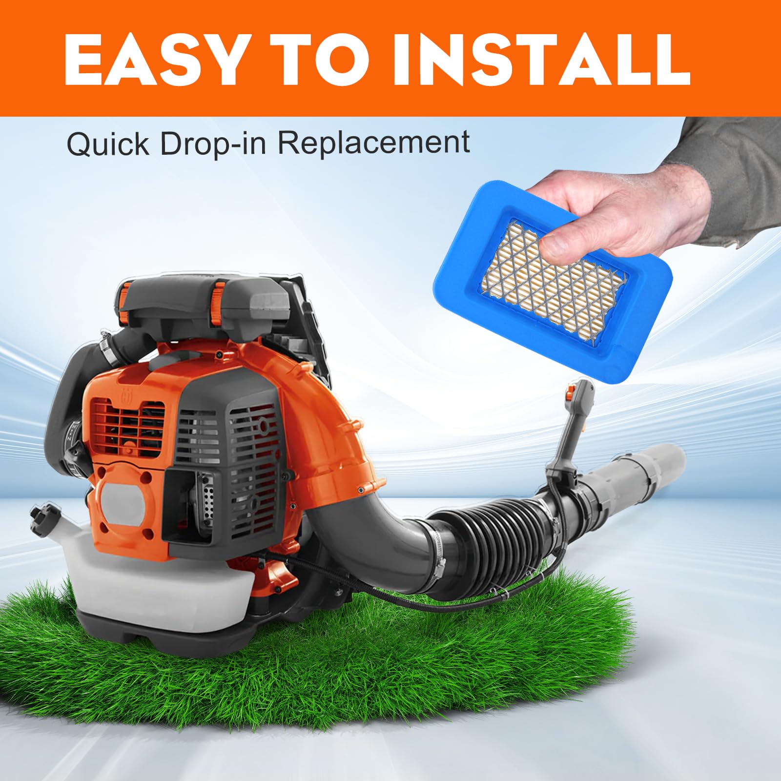 Hipa A226000032 Air Filter for Echo Leaf Blower PB500T PB-580T PB603 PB403 PB413 PB755ST PB611 PB620 PB650 PB651 Model Replace A226000031 Air Filter Pack of 10 - Image 6