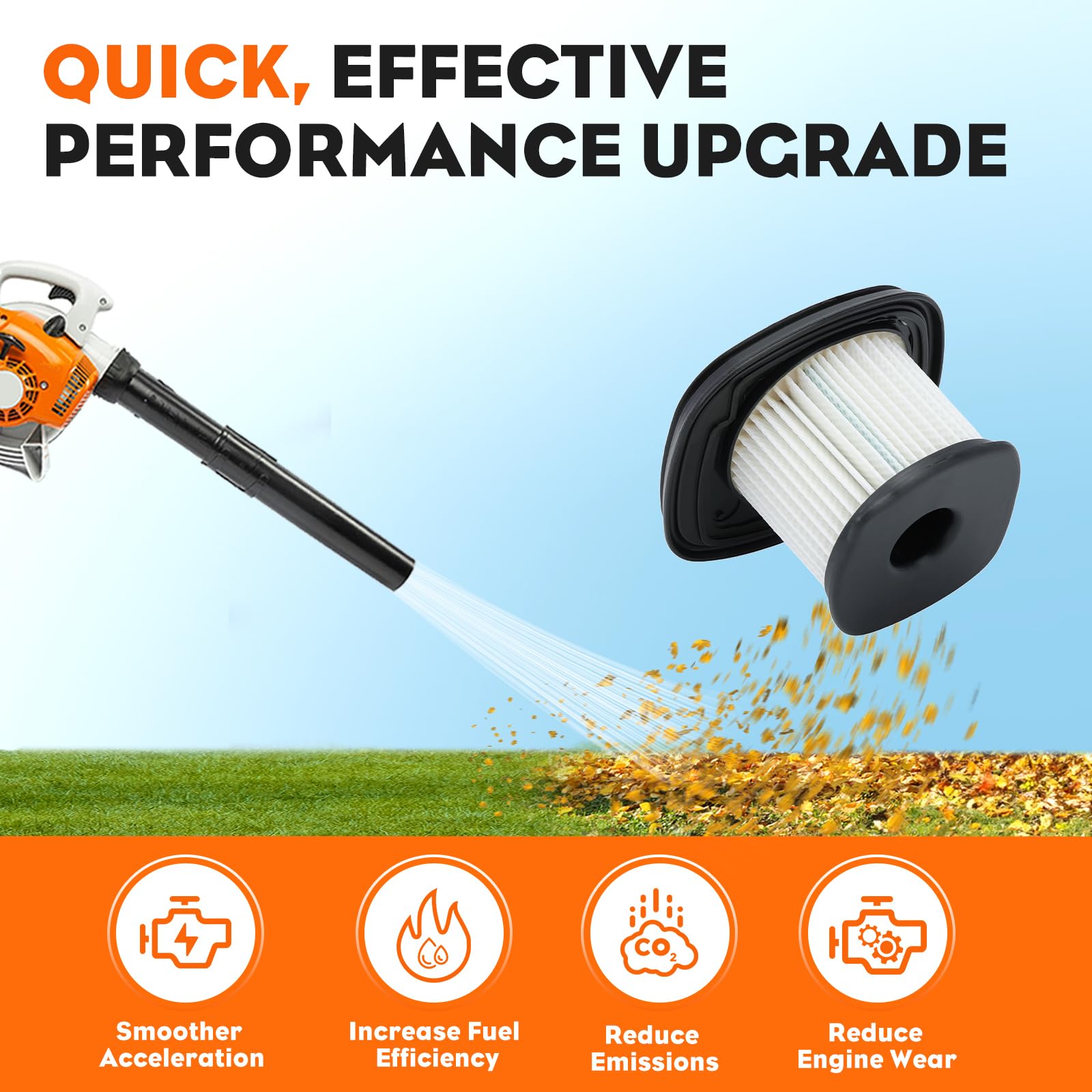 Hipa BG86 Air Filter for S-tihl BG86C BG 86 SH86 SH86C Leaf Blower Parts 4241-140-4400 4241-140-4403 with Spark Plug Fuel Filter Tune Up Kit - Image 4