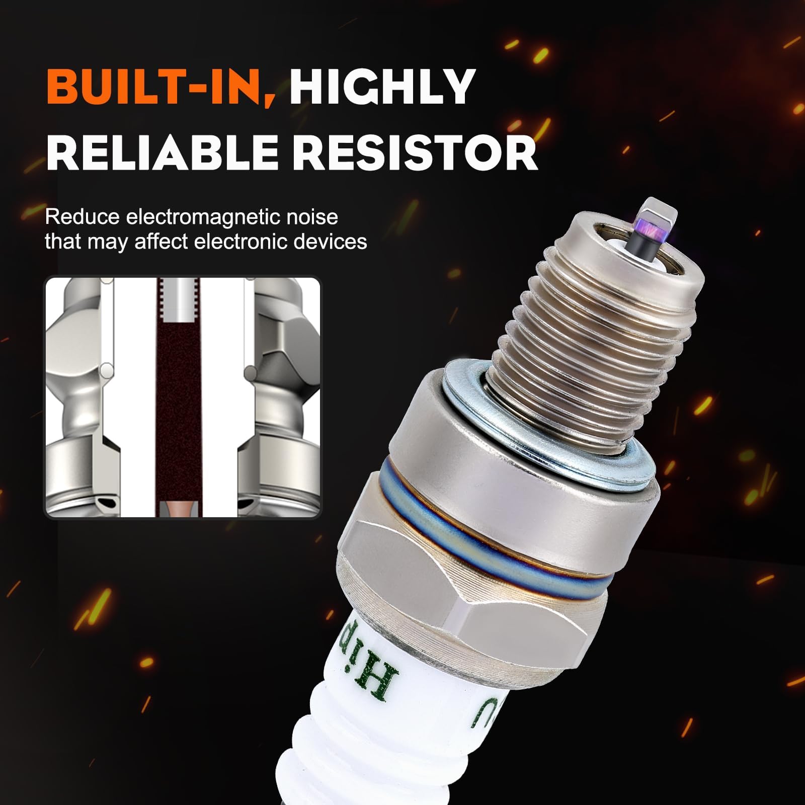 Hipa CMR6H Spark Plug for NGK 3365 Stihl BR600 FS40 FS40C FS56 FS56RC FS90 FS90R FS100 FS110 Trimmer Chainsaw (4 Pack) - Image 5